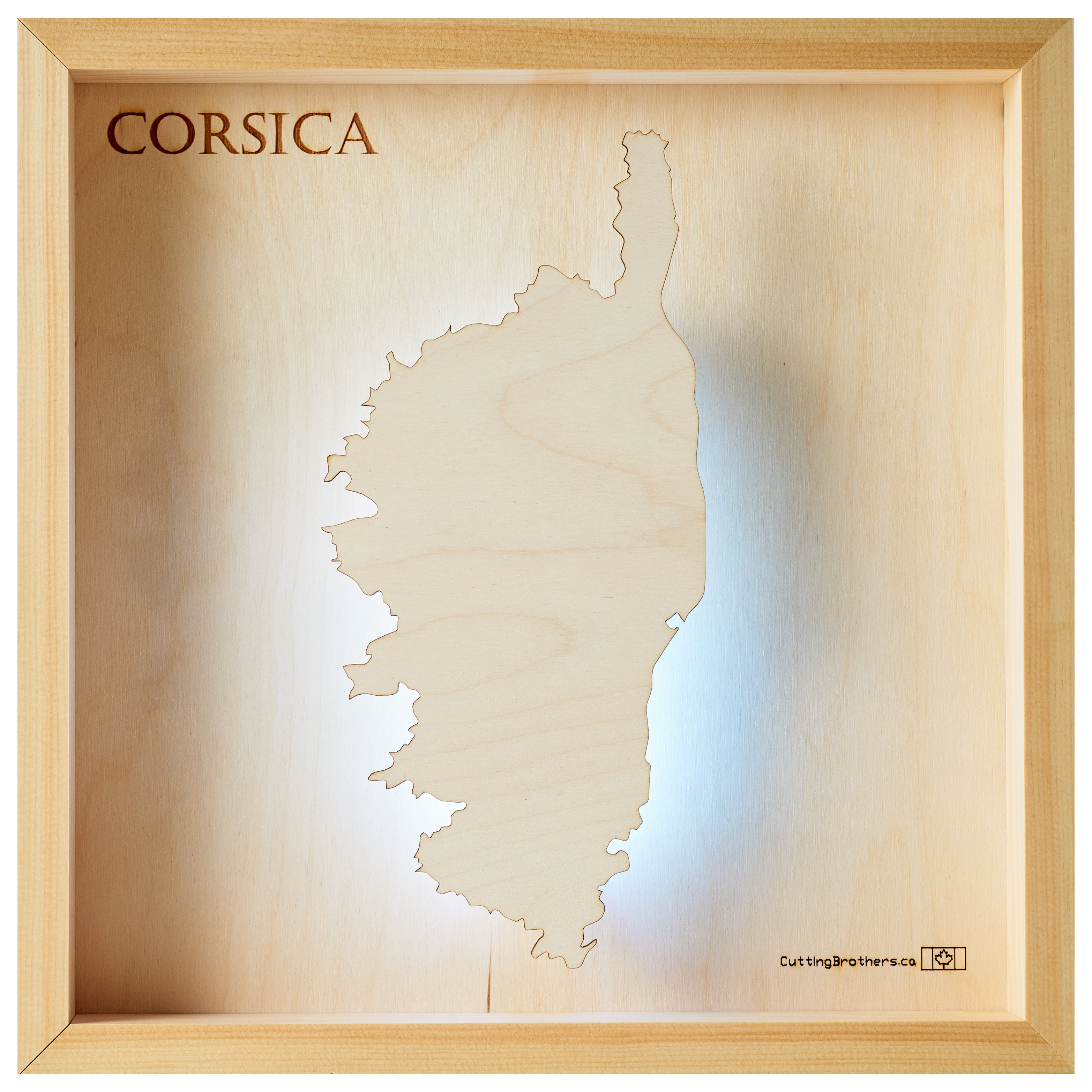 KORSIKA -  3D Holz INSEL LICHT KARTE (LED) - lieferbar ab Oktober 2025