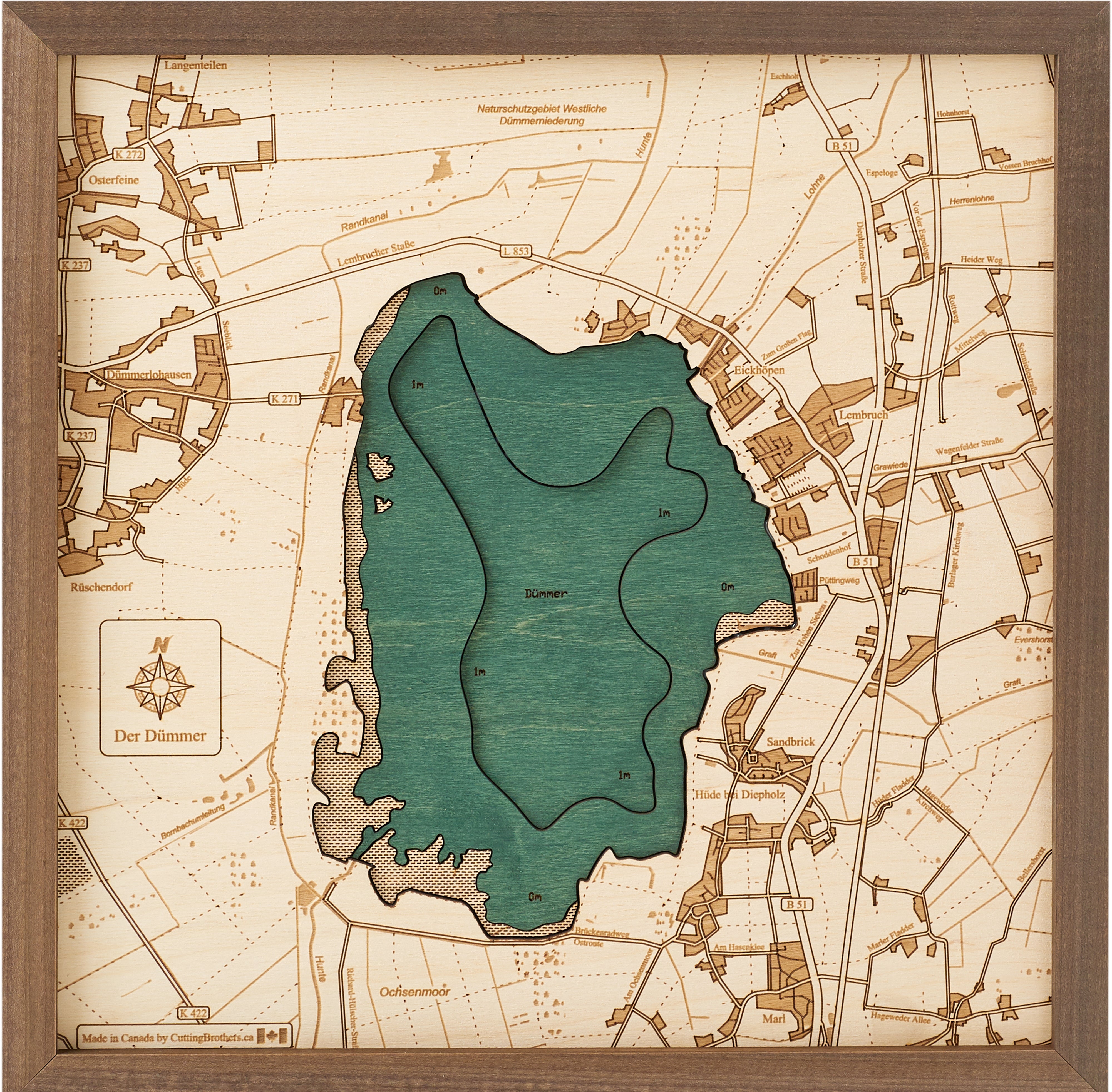 DÜMMER SEE 3D wooden wall map - version S