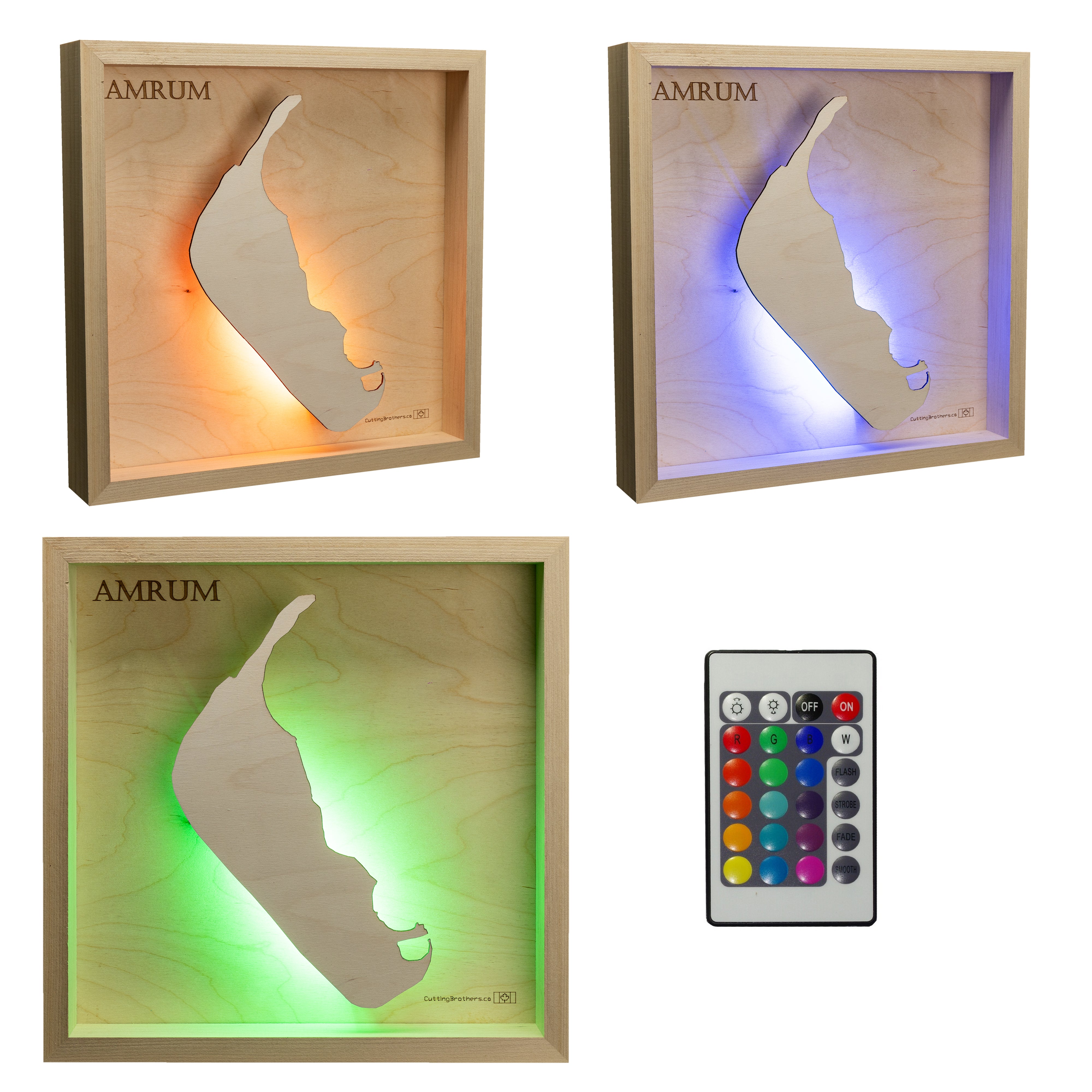 SCHIERMONNIKOOG 3D Holz INSEL LICHT KARTE (LED)