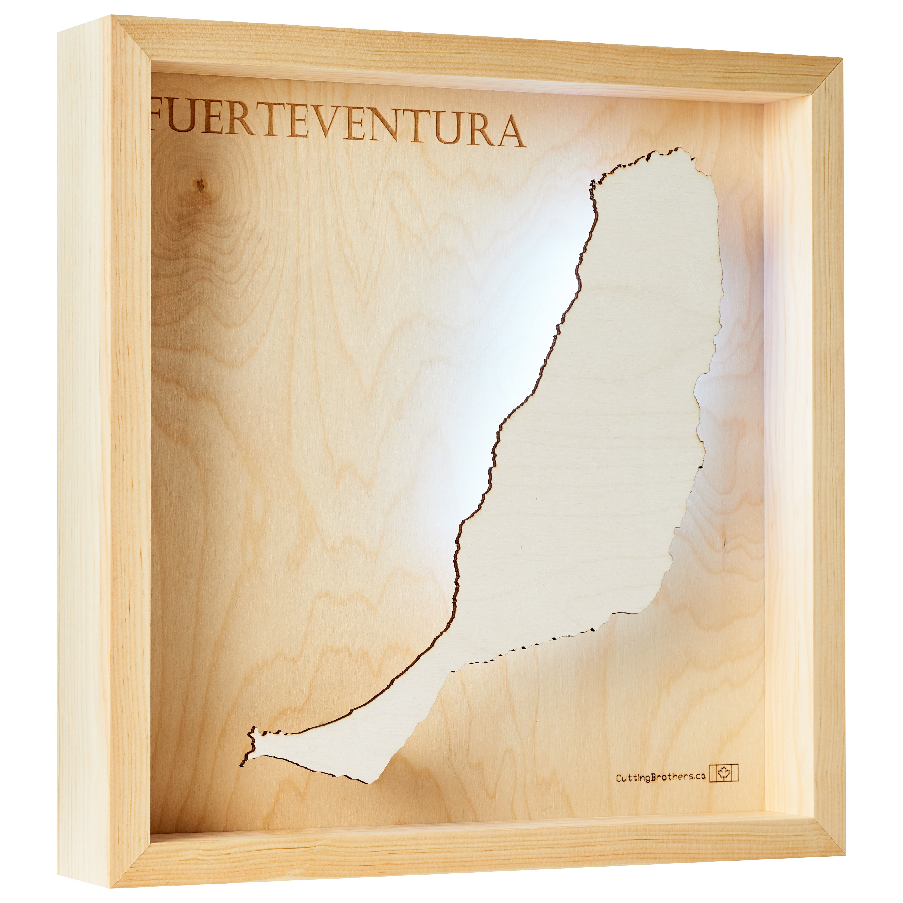 FUERTEVENTURA -  3D Holz INSEL LICHT KARTE (LED) - lieferbar ab Oktober 2025