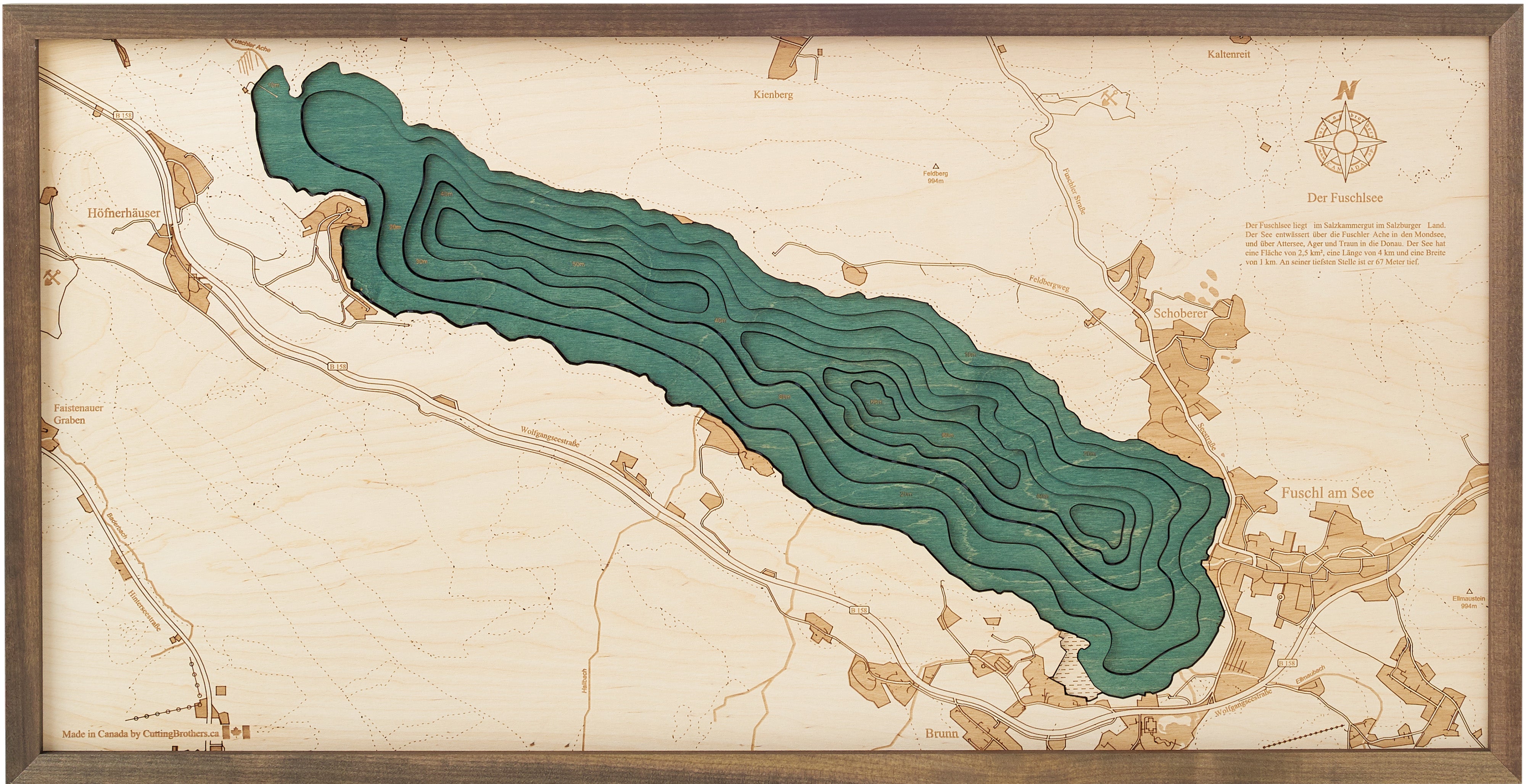 FUSCHLSEE 3D wooden wall map - version M 