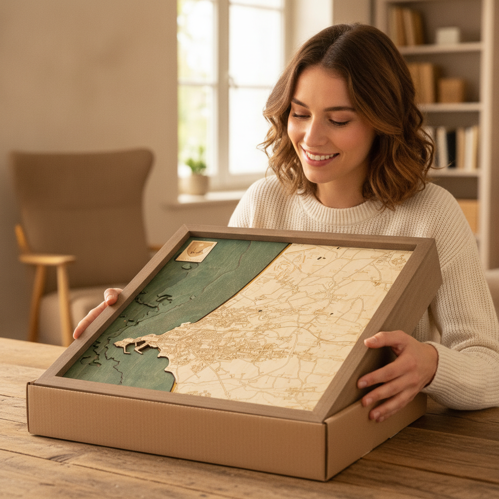 GRANVILLE - 3D Holz Wandkarte - Version S