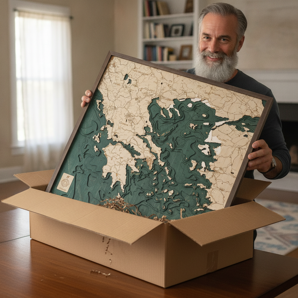 GRIECHENLAND 3D Holz Wandkarte - Version L