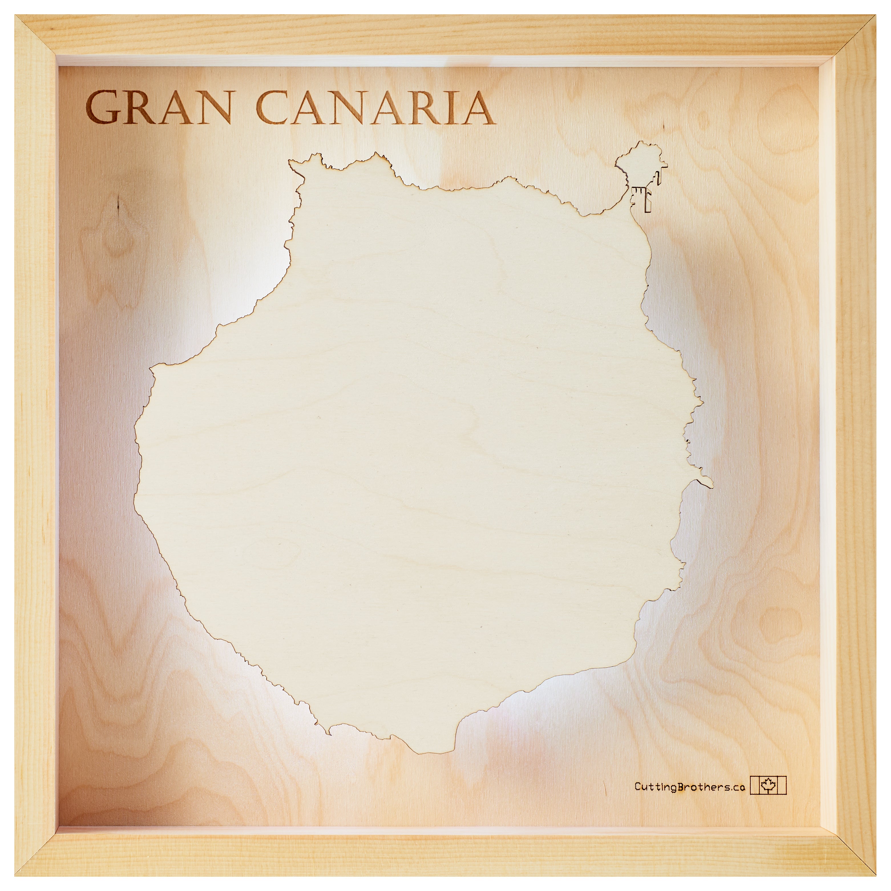 GRAN CANARIA -  3D Holz INSEL LICHT KARTE (LED) - lieferbar ab Oktober 2025