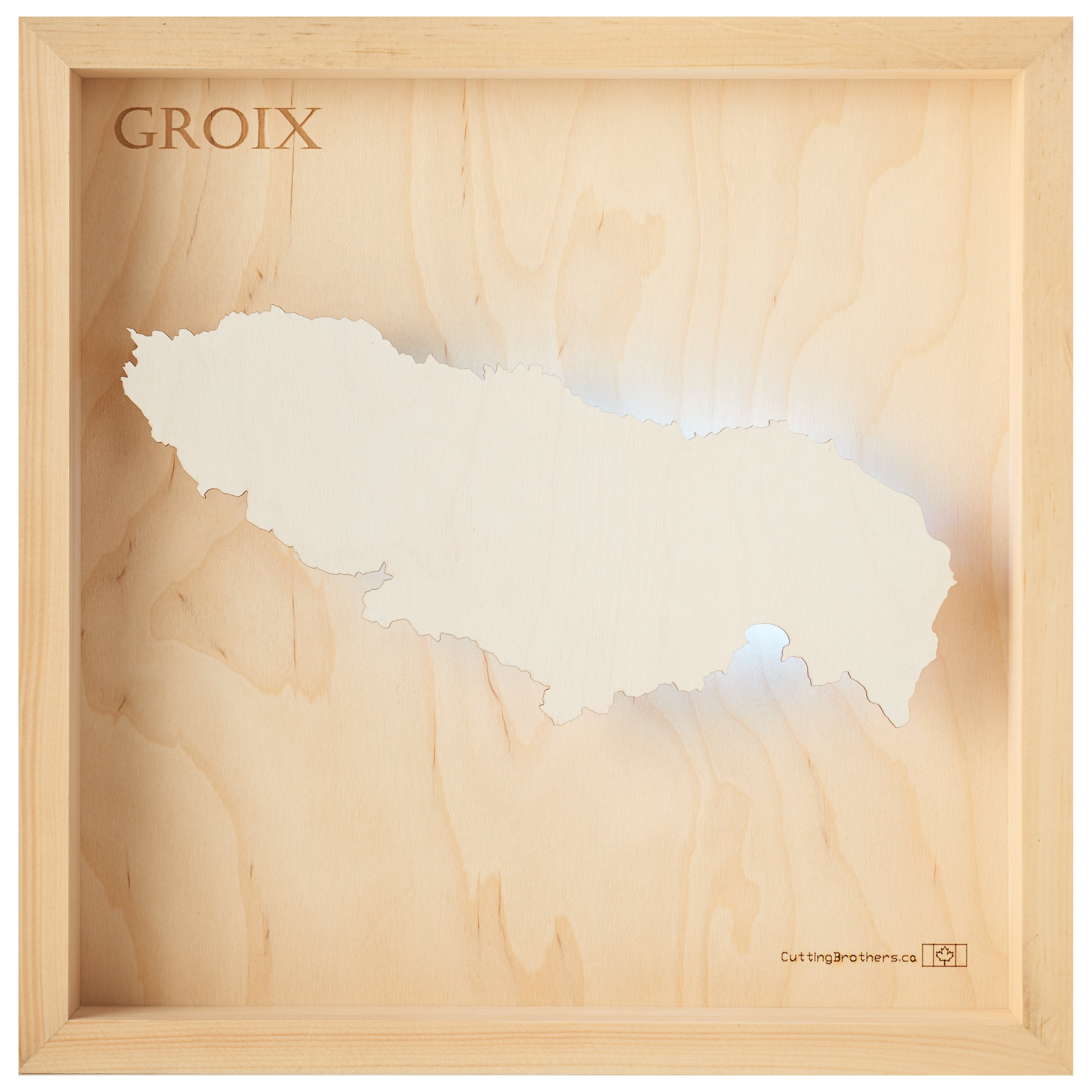 GROIX -  3D Holz INSEL LICHT KARTE (LED) - lieferbar ab Oktober 2025