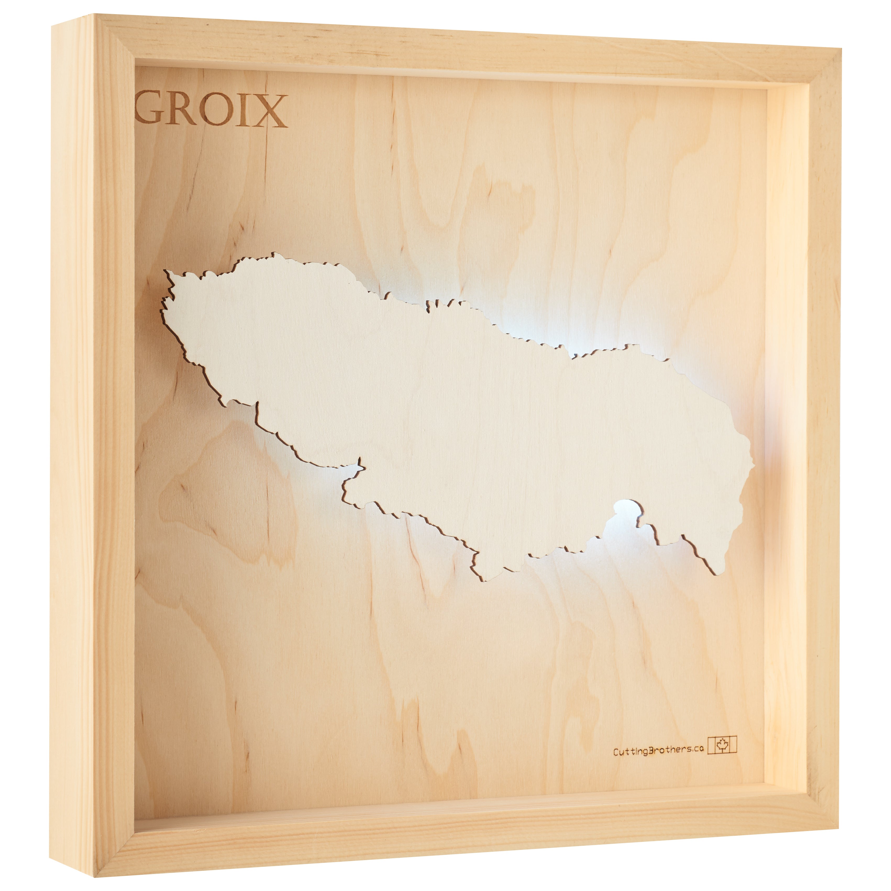 GROIX -  3D Holz INSEL LICHT KARTE (LED) - lieferbar ab Oktober 2025