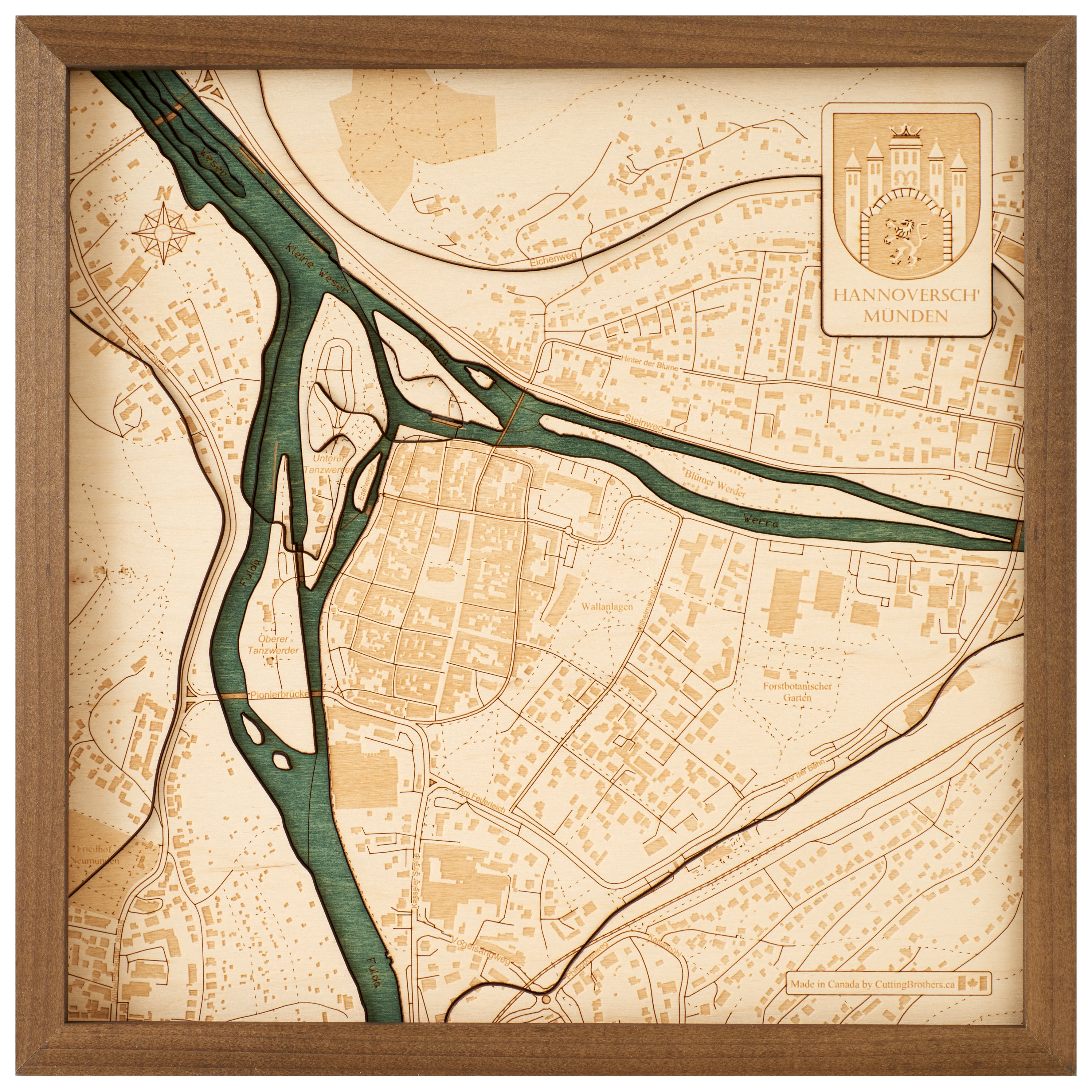 HELGOLAND 3D wooden wall map - version S 