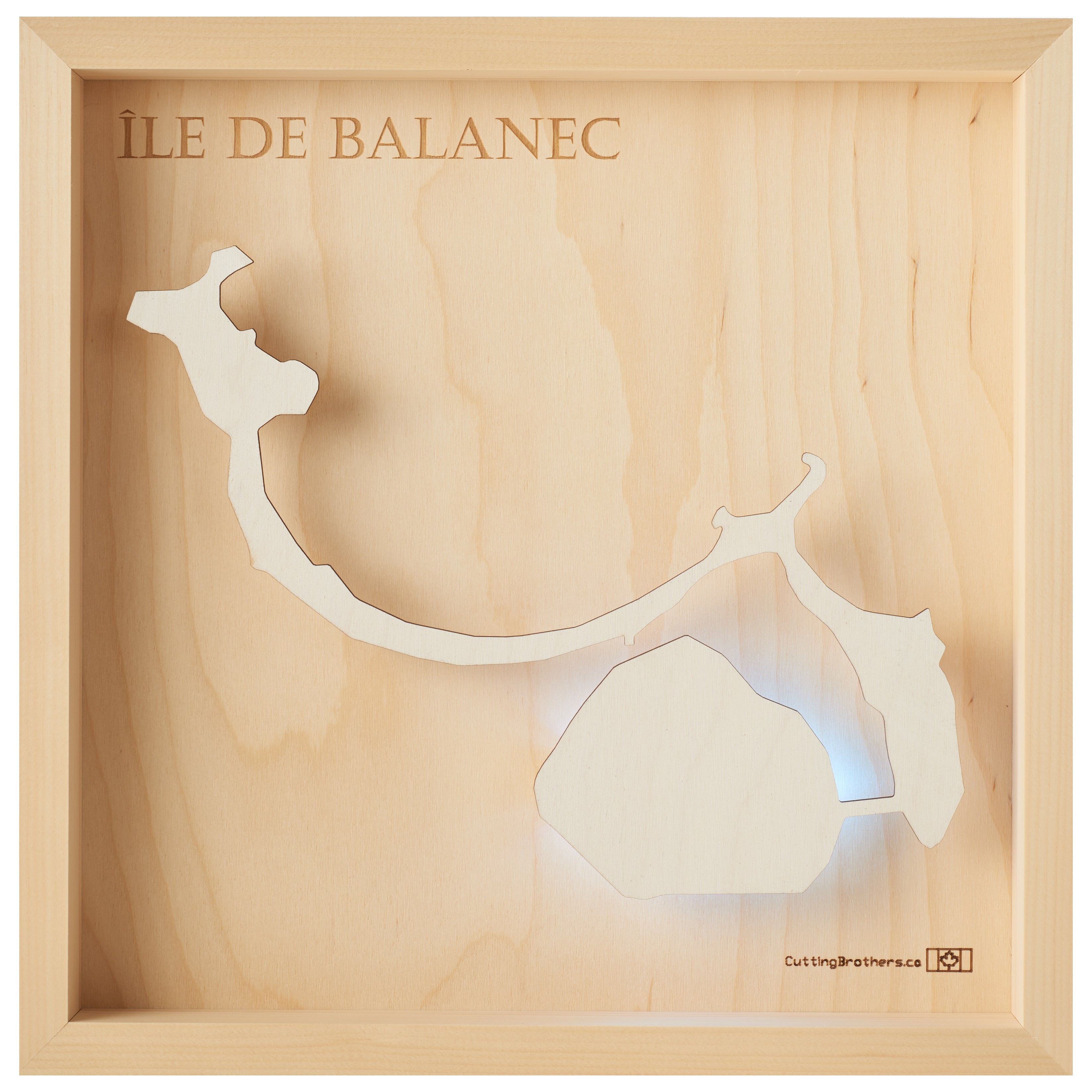 ILE DE BALANEC -  3D Holz INSEL LICHT KARTE (LED) - lieferbar ab Oktober 2025