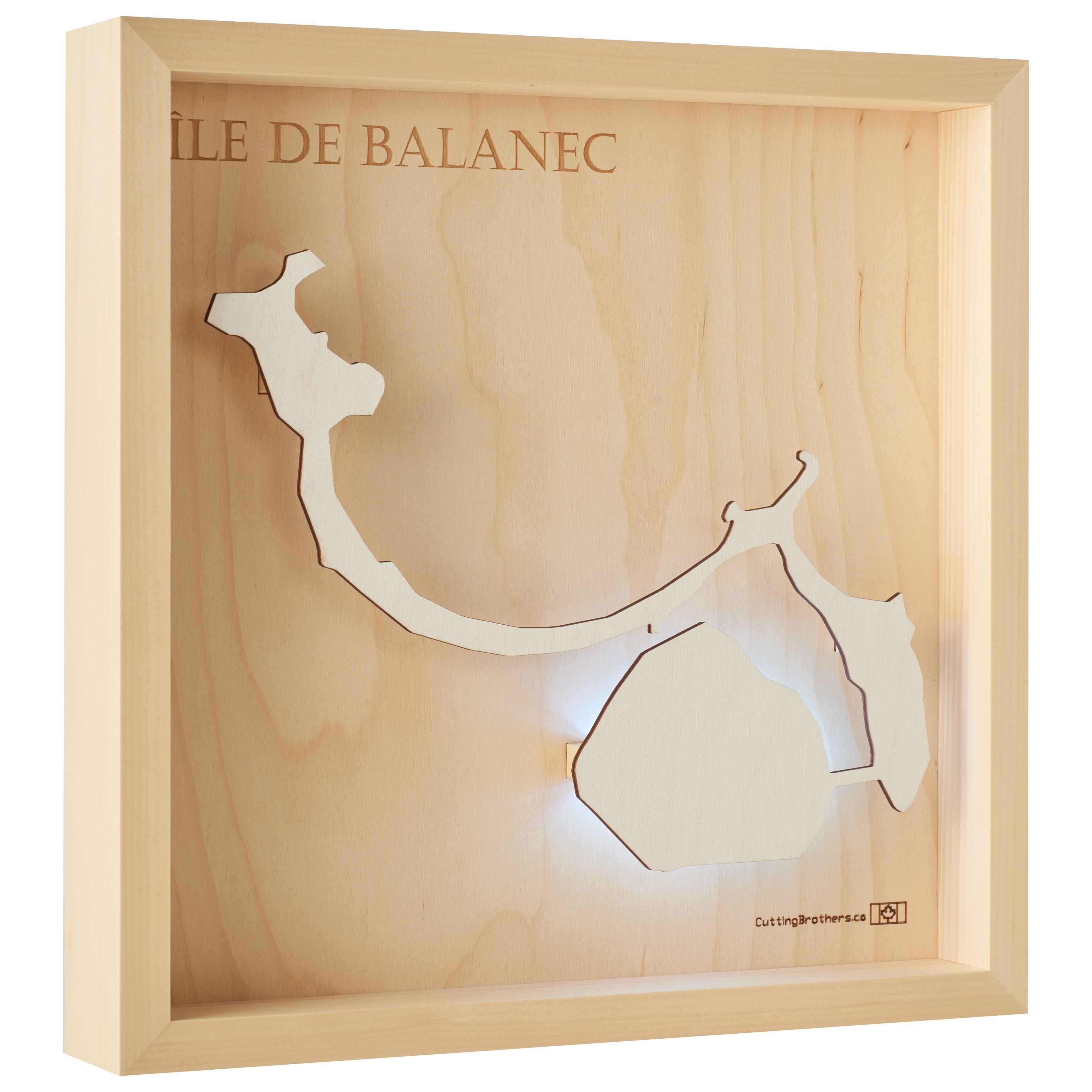 ILE DE BALANEC -  3D Holz INSEL LICHT KARTE (LED) - lieferbar ab Oktober 2025