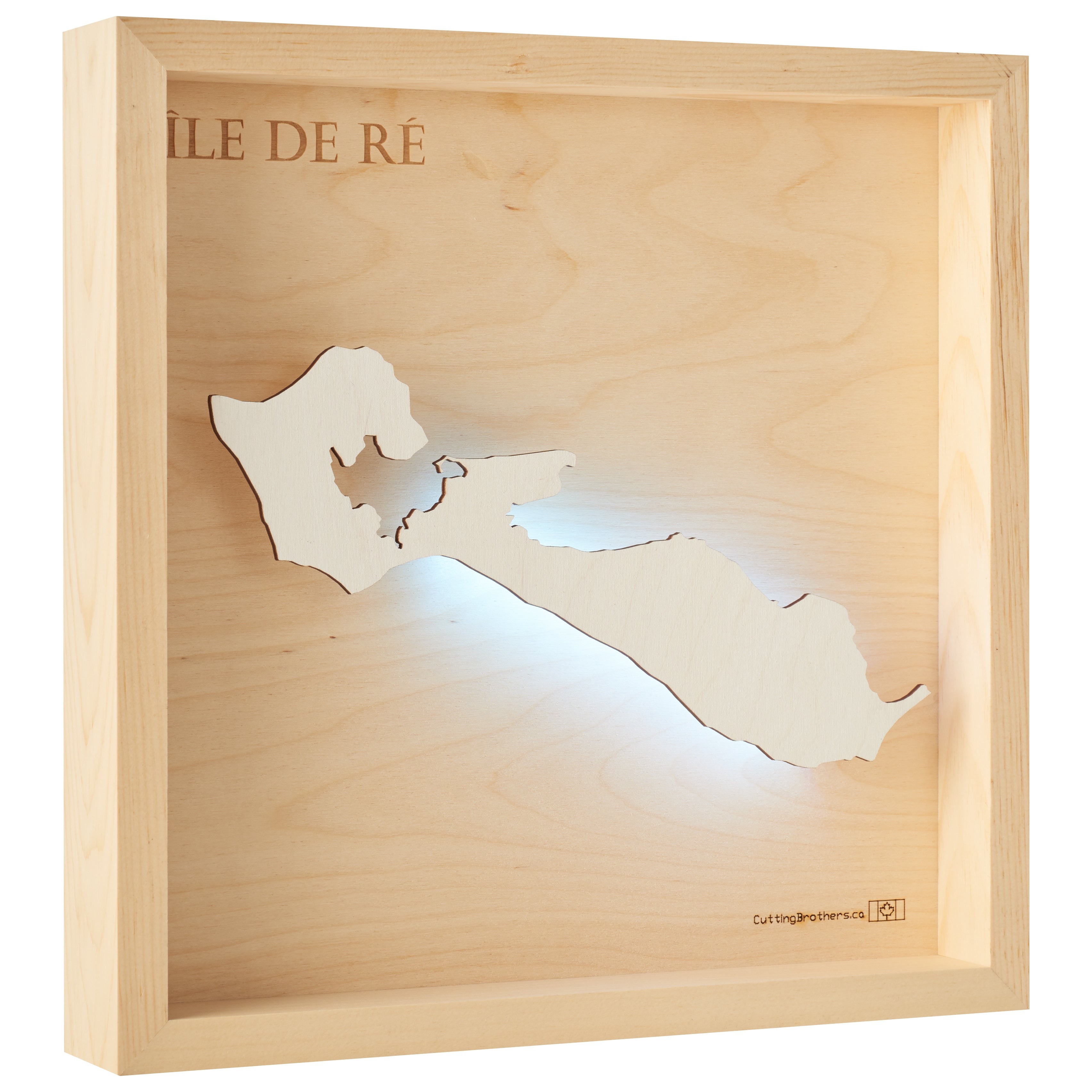 ILE DE RE -  3D Holz INSEL LICHT KARTE (LED) - lieferbar ab Oktober 2025