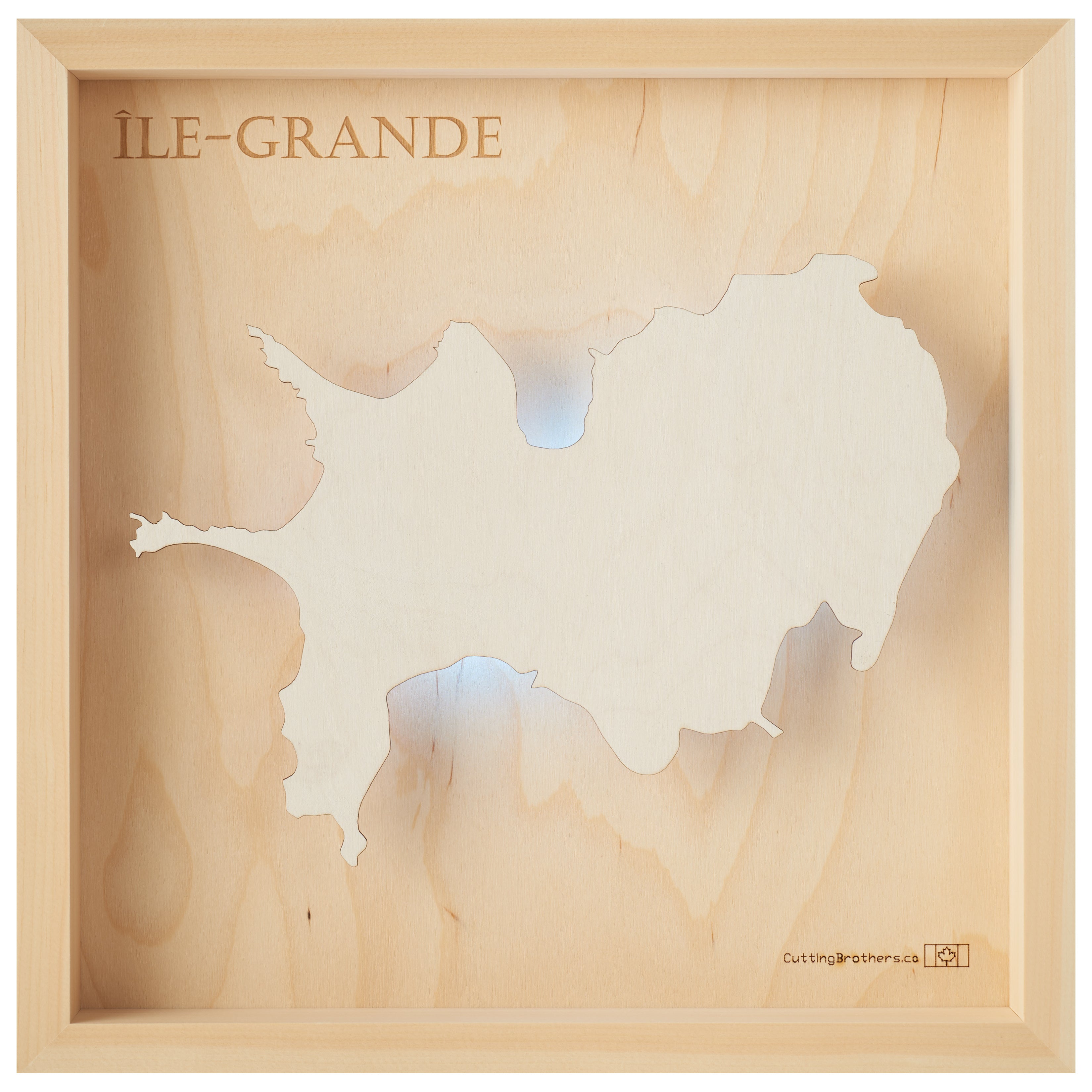 ILE GRANDE -  3D Holz INSEL LICHT KARTE (LED) - lieferbar ab Oktober 2025