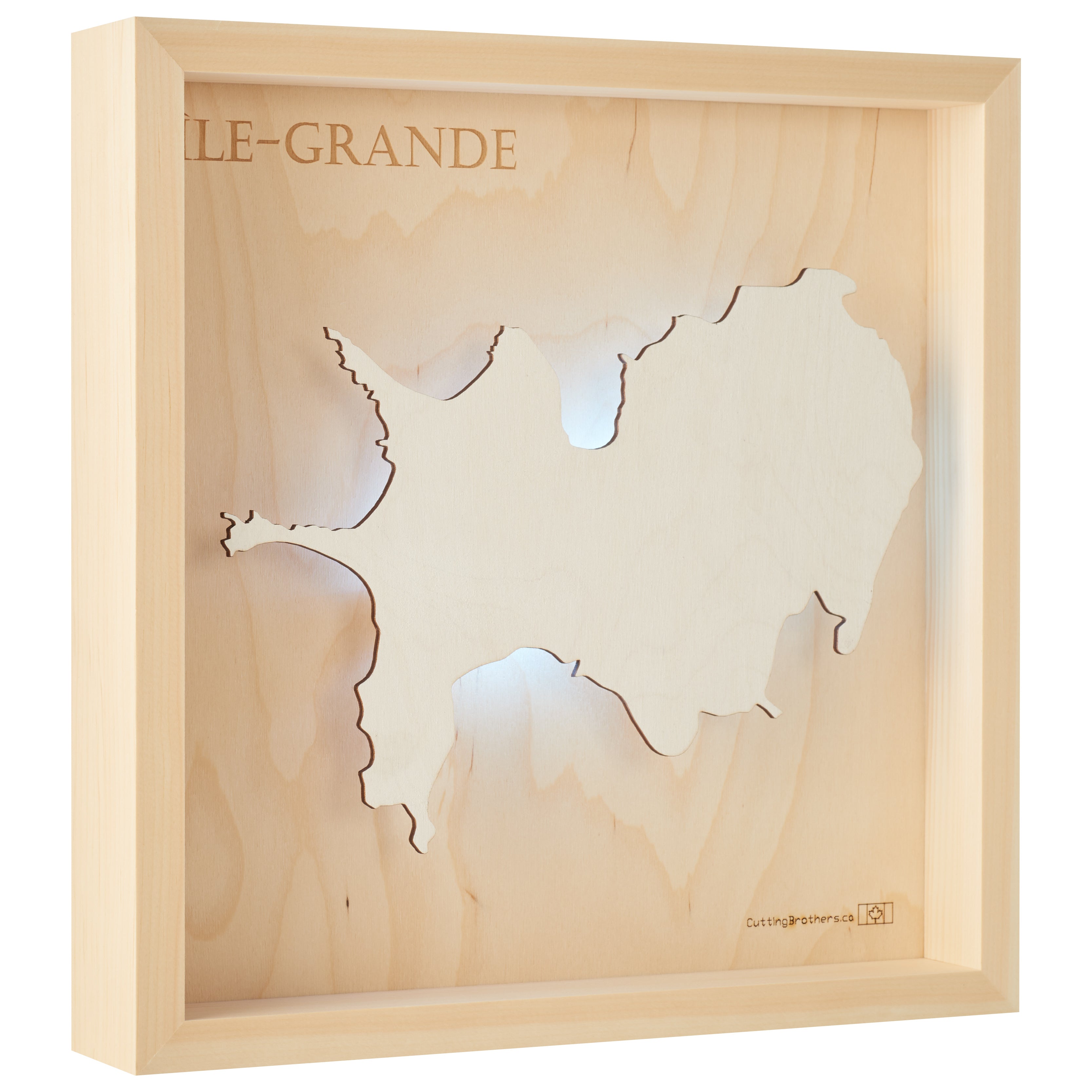 ILE GRANDE -  3D Holz INSEL LICHT KARTE (LED) - lieferbar ab Oktober 2025