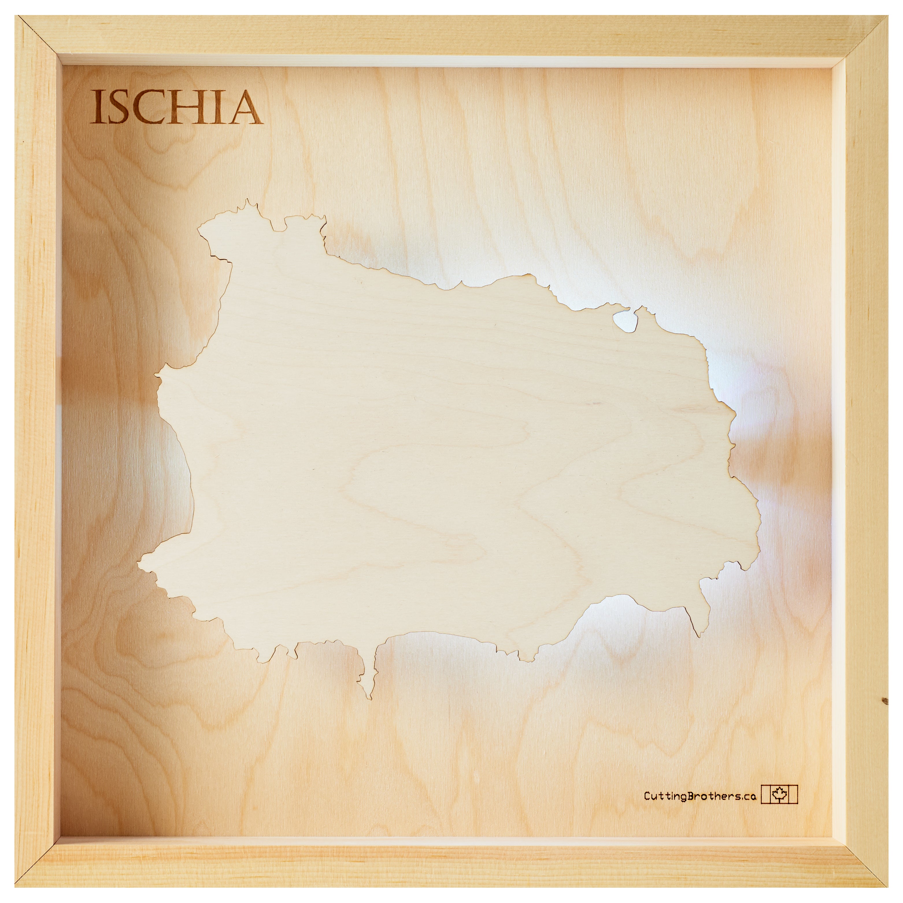 ISCHIA -  3D Holz INSEL LICHT KARTE (LED) - lieferbar ab Oktober 2025