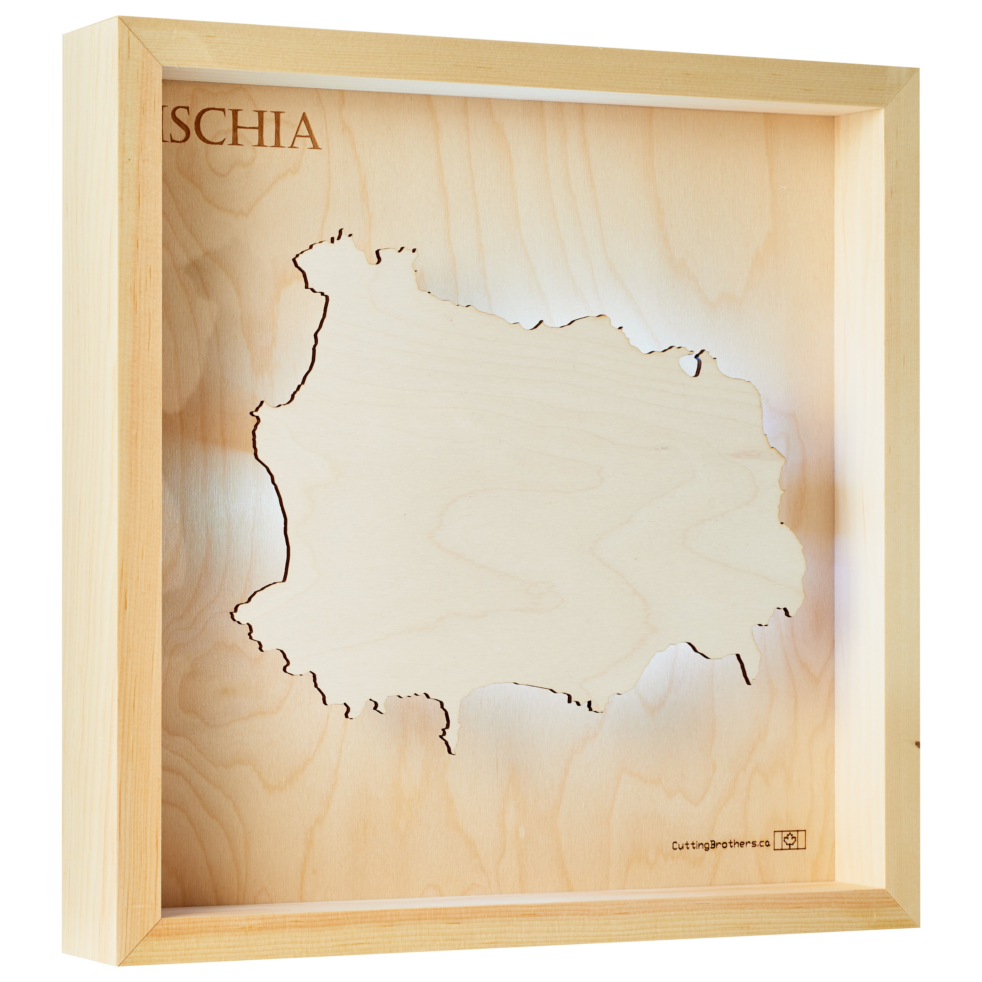 ISCHIA -  3D Holz INSEL LICHT KARTE (LED) - lieferbar ab Oktober 2025