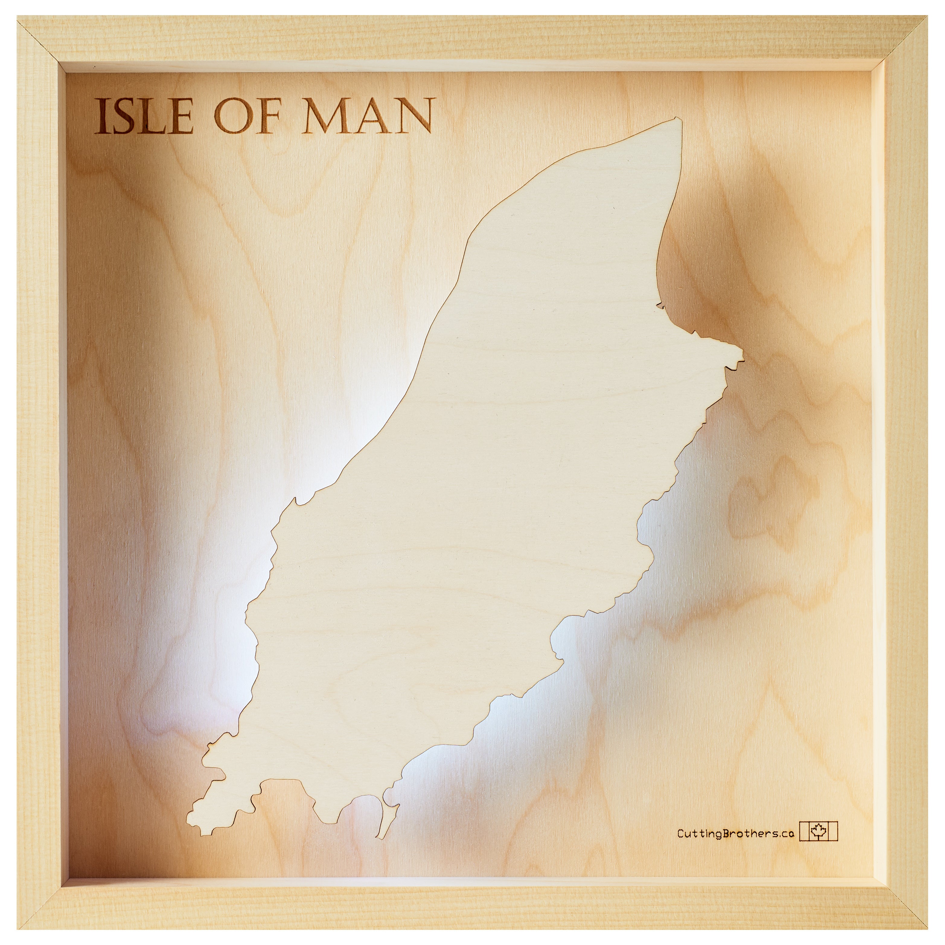ISLE OF MAN -  3D Holz INSEL LICHT KARTE (LED) - lieferbar ab Oktober 2025
