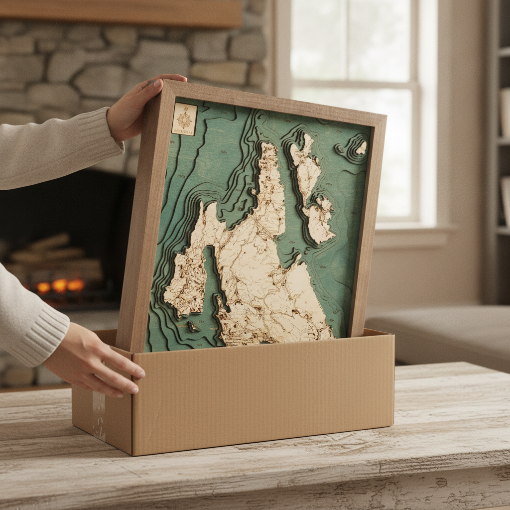 KEFALONIA -  3D Holz Wandkarte - Version S