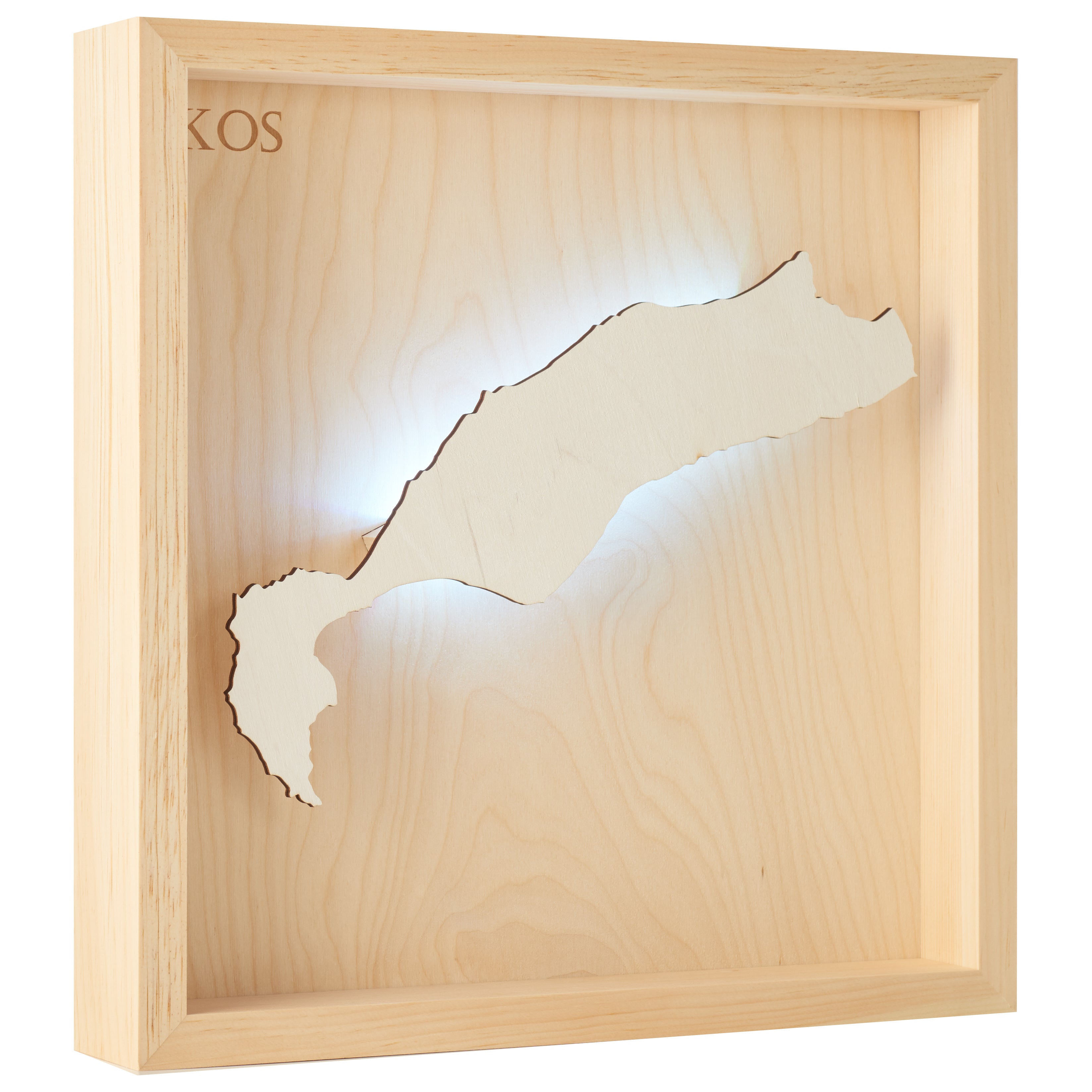KOS -  3D Holz INSEL LICHT KARTE (LED) -  ab Ende November 2025 lieferbar