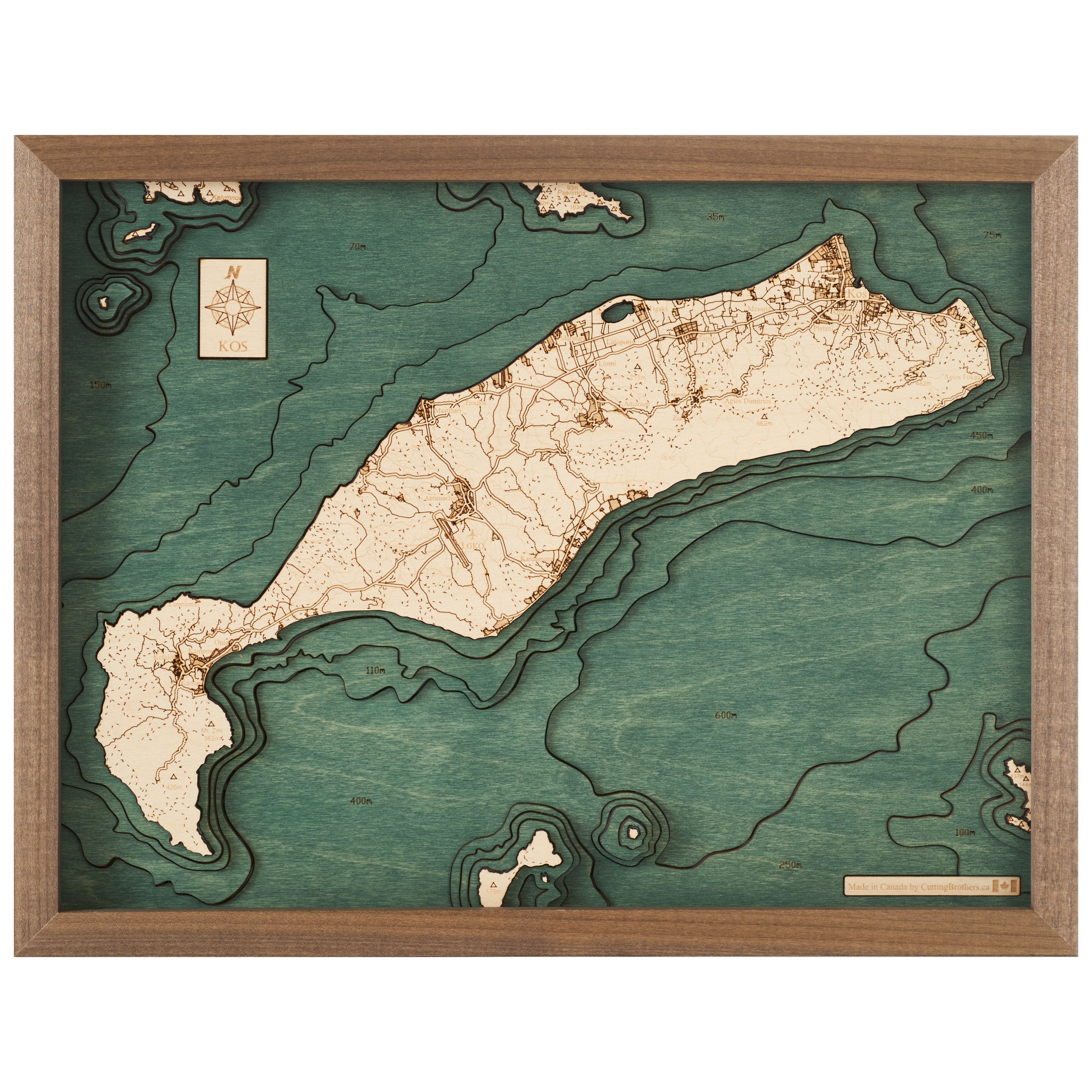 KOS -  3D Holz Wandkarte - Version S