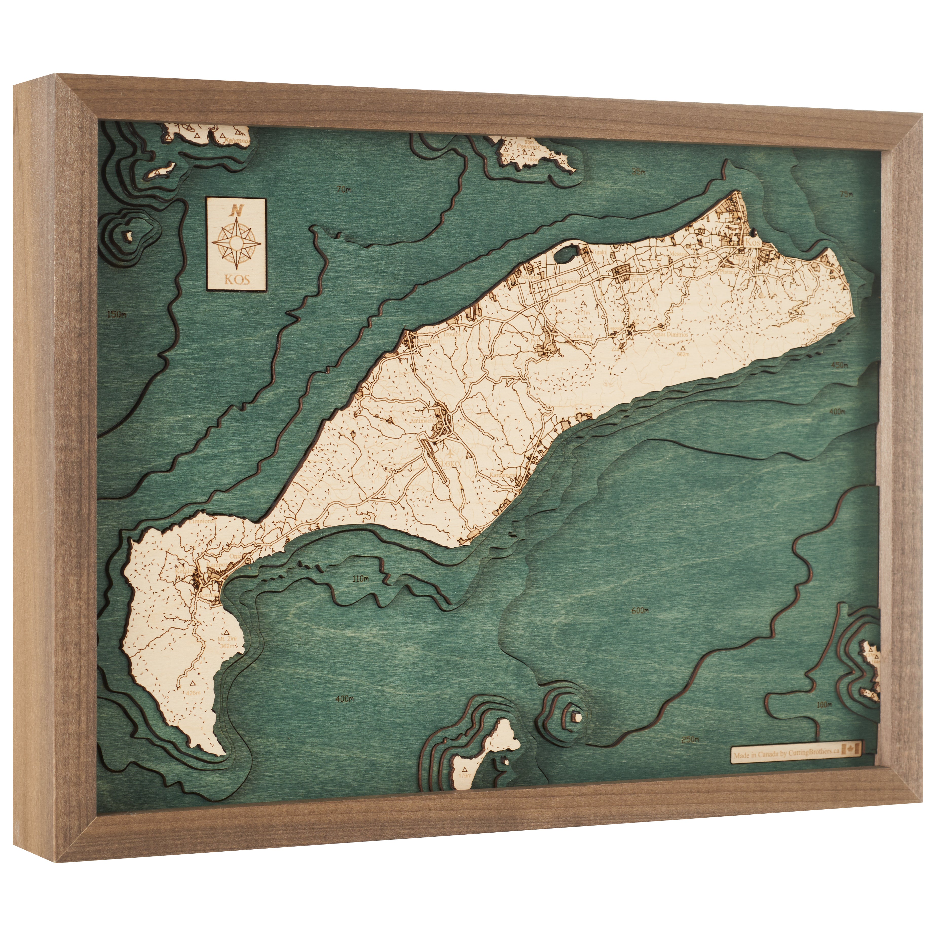 KOS -  3D Holz Wandkarte - Version S