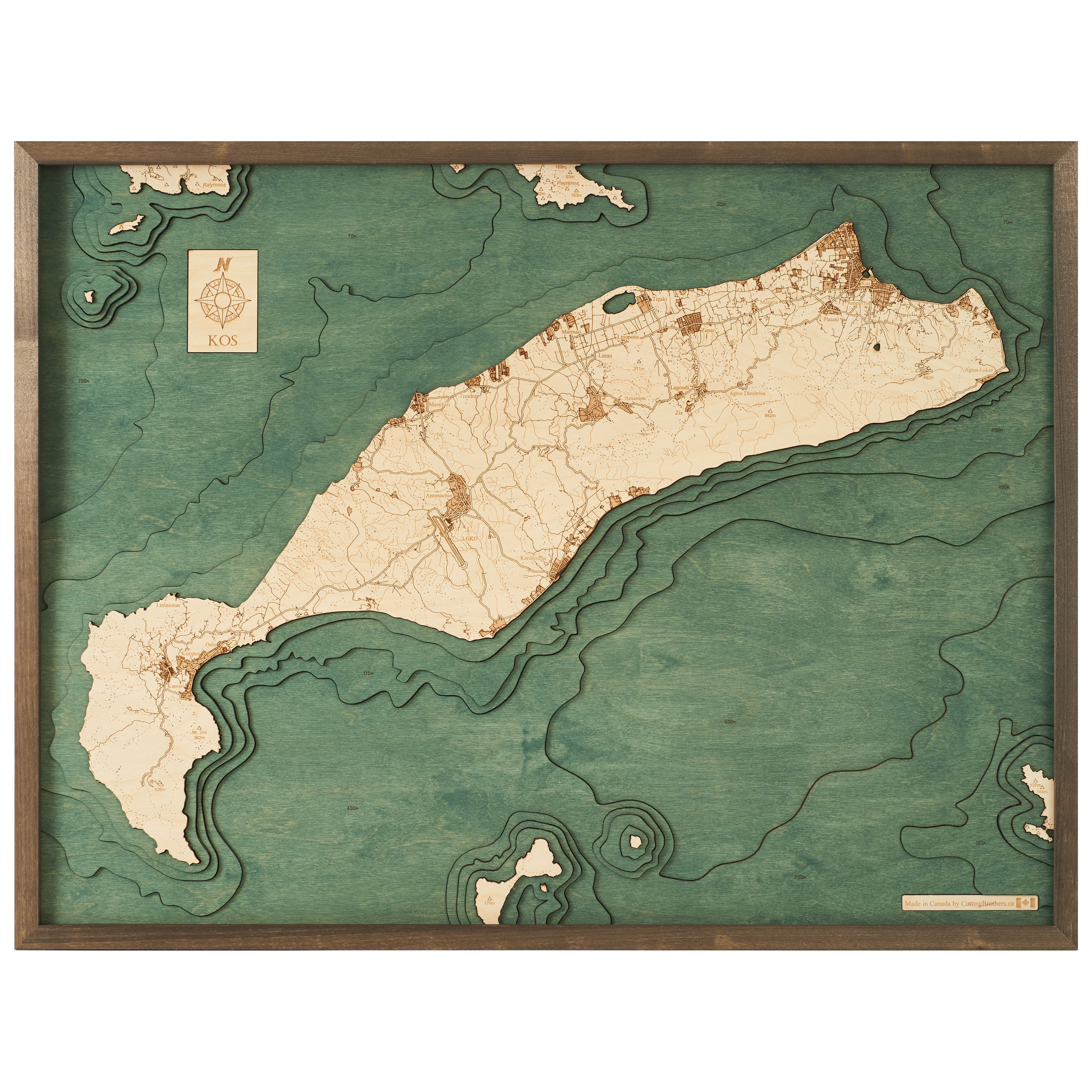 KOS -  3D Holz Wandkarte - Version L