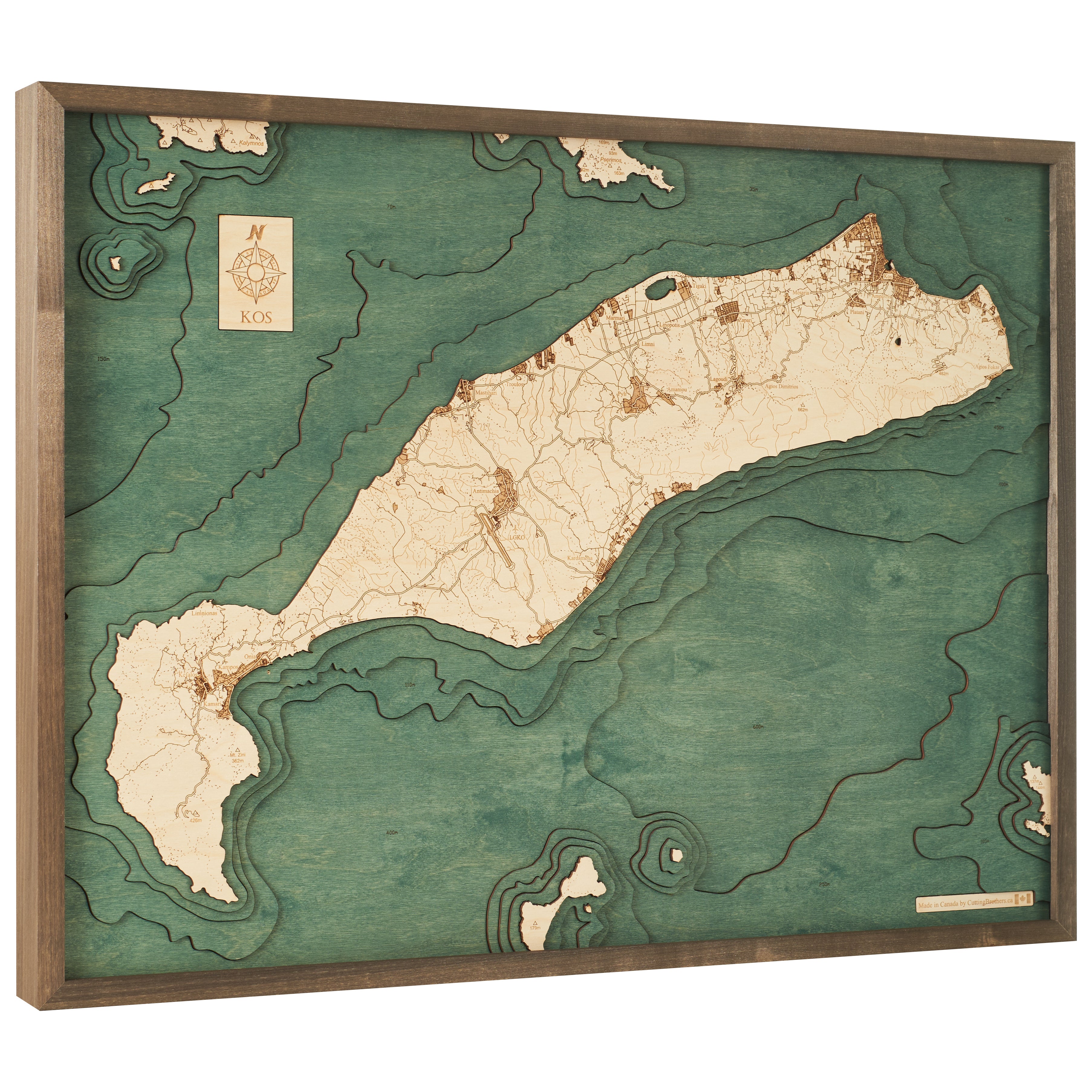 KOS -  3D Holz Wandkarte - Version L