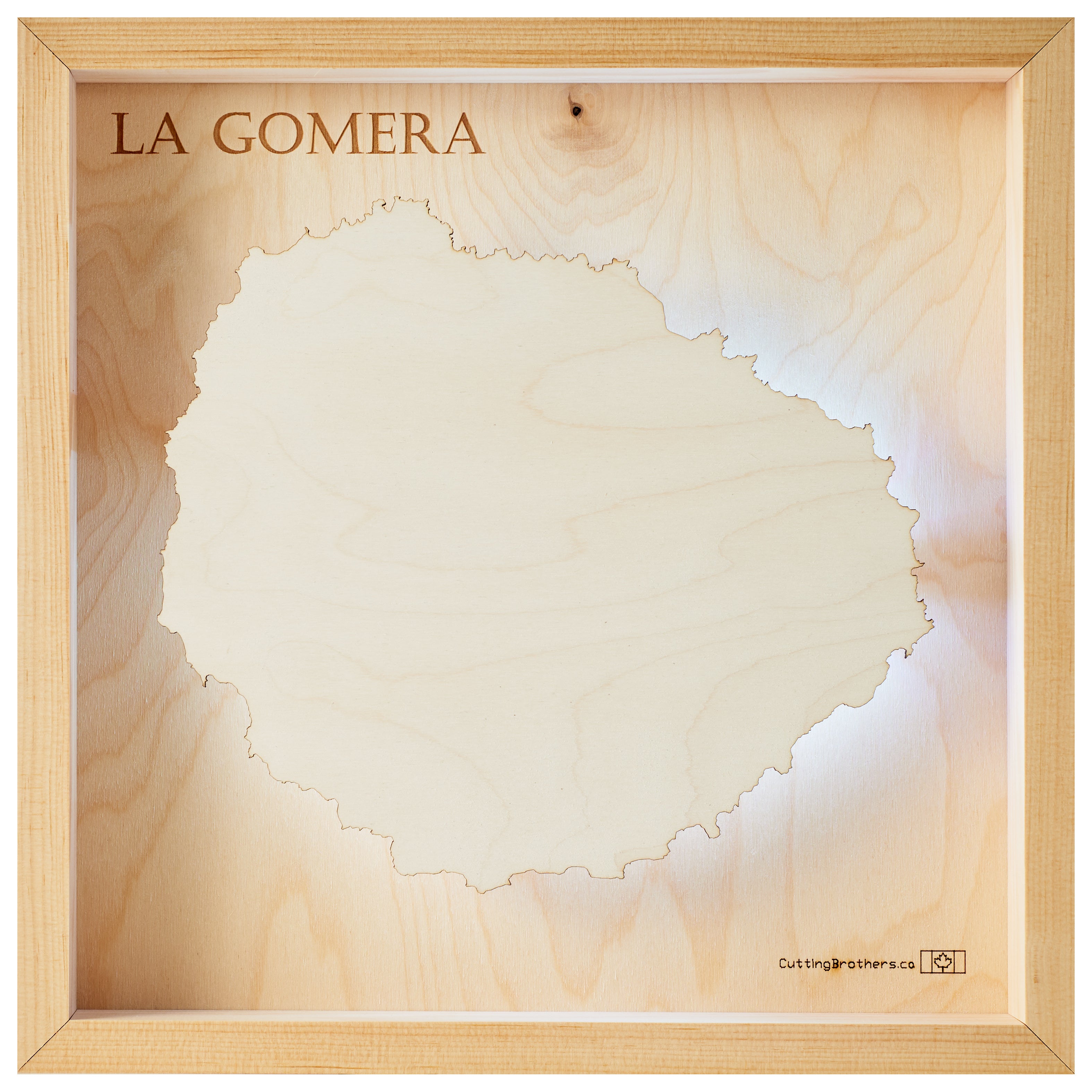 LA GOMERA -  3D Holz INSEL LICHT KARTE (LED) - lieferbar ab Oktober 2025