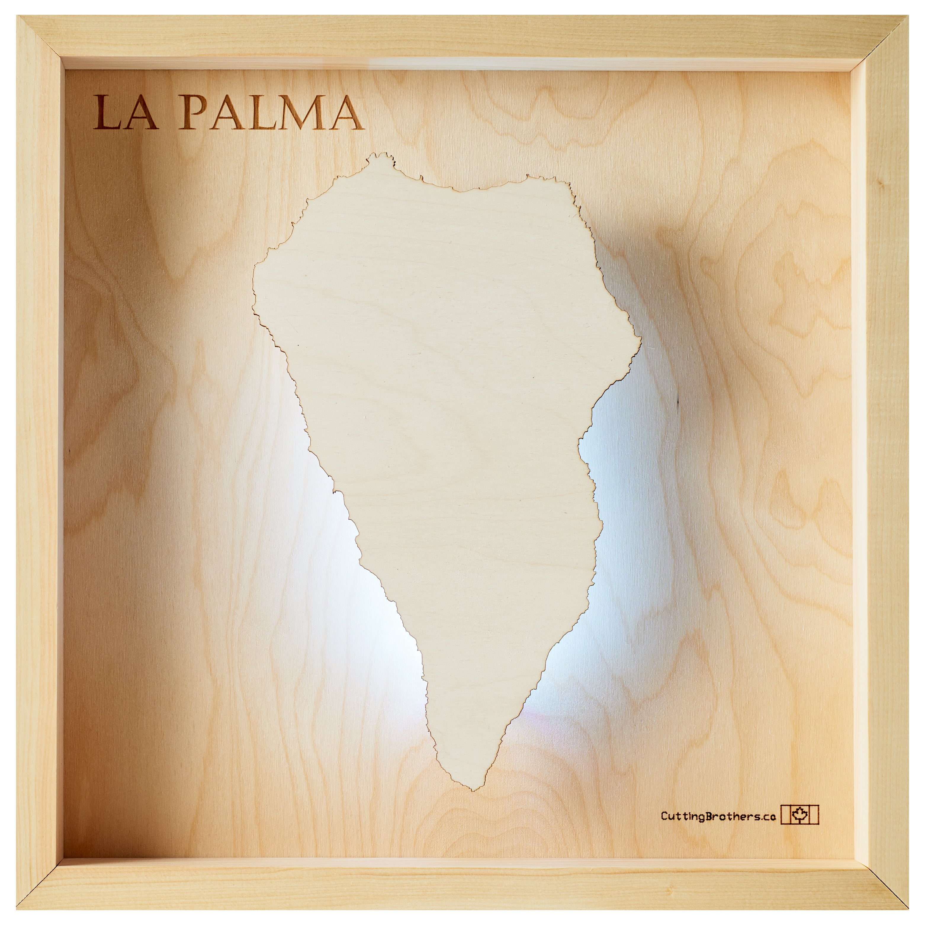 LA PALMA -  3D Holz INSEL LICHT KARTE (LED) - lieferbar ab Oktober 2025