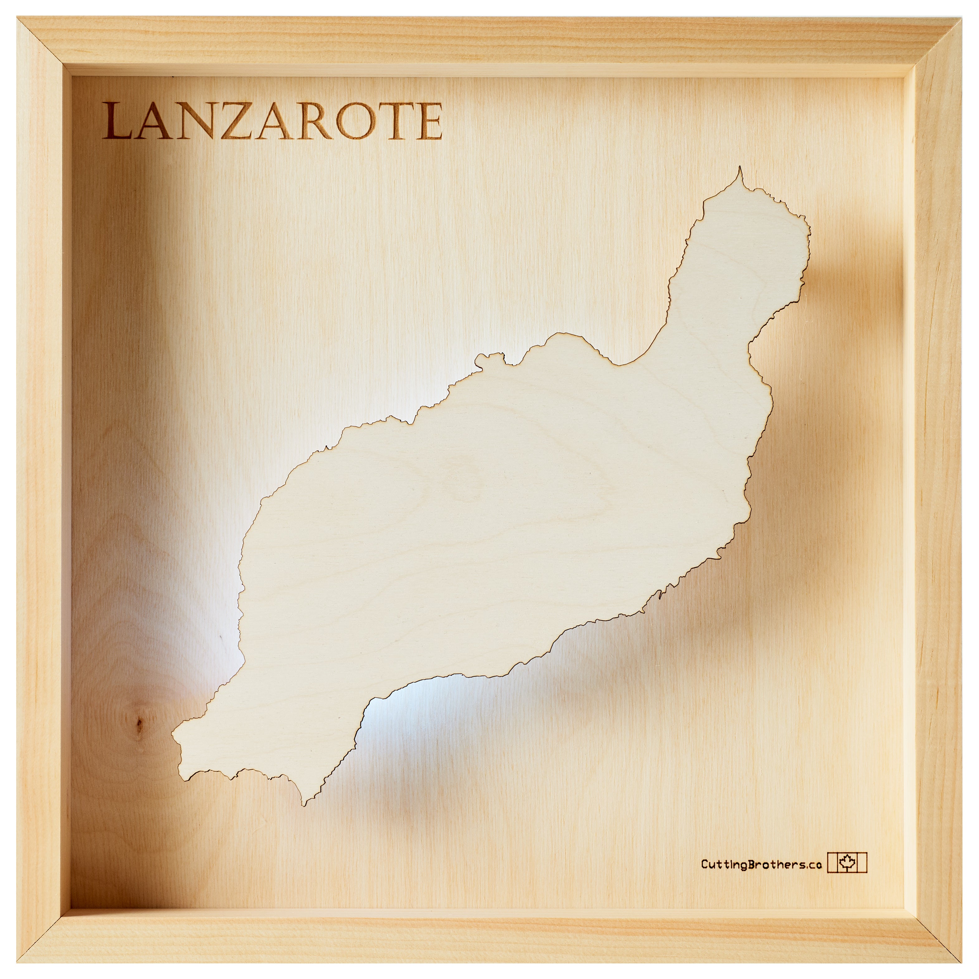 LANZAROTE -  3D Holz INSEL LICHT KARTE (LED) - lieferbar ab Oktober 2025