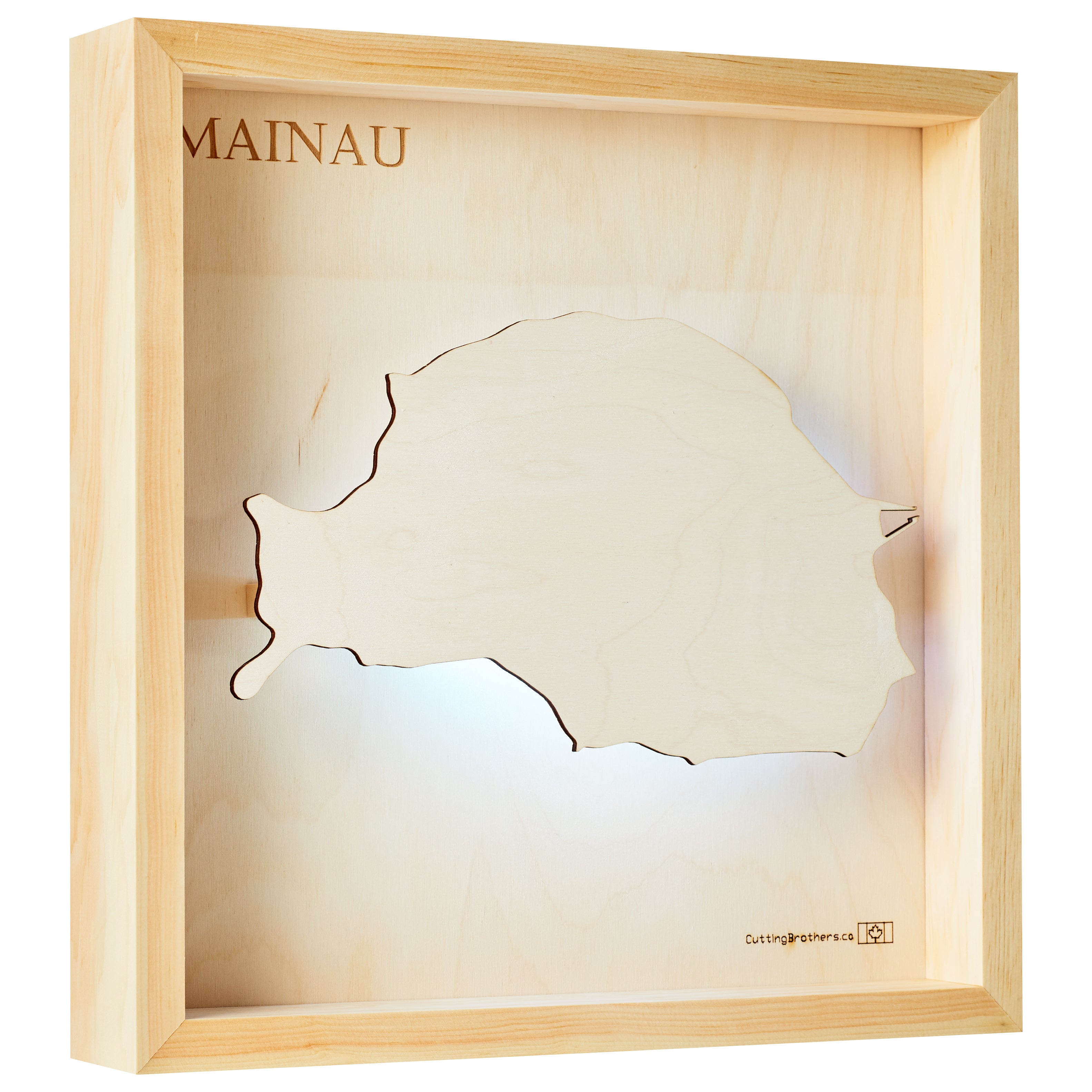 MAINAU (BODENSEE) -  3D Holz INSEL LICHT KARTE (LED) - lieferbar ab Oktober 2025