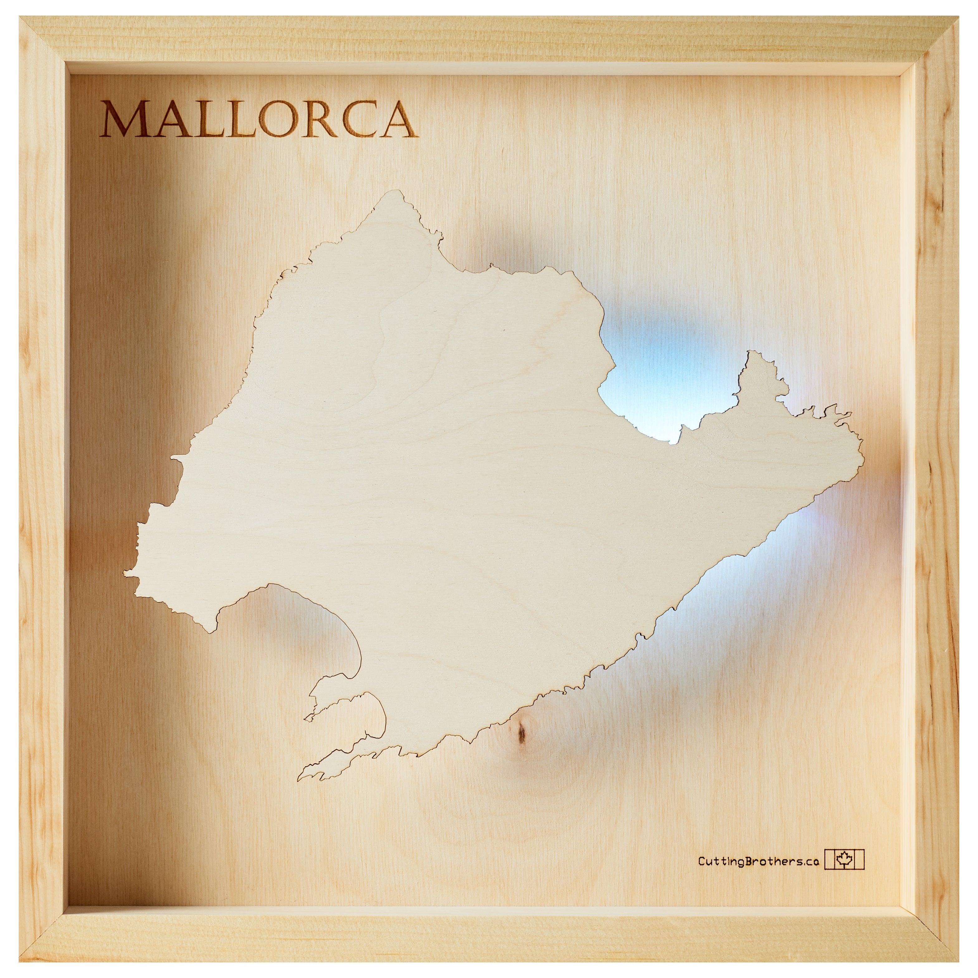 MALLORCA -  3D Holz INSEL LICHT KARTE (LED) - lieferbar ab Oktober 2025