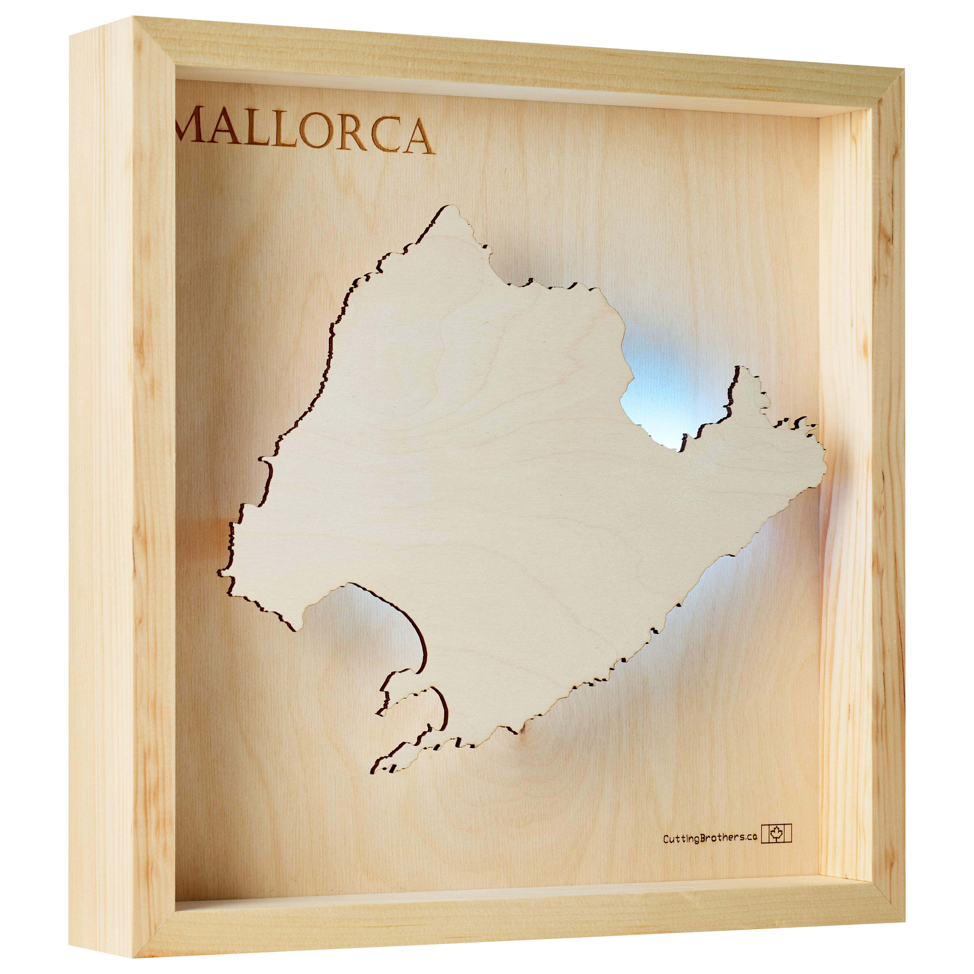 MALLORCA -  3D Holz INSEL LICHT KARTE (LED) - lieferbar ab Oktober 2025