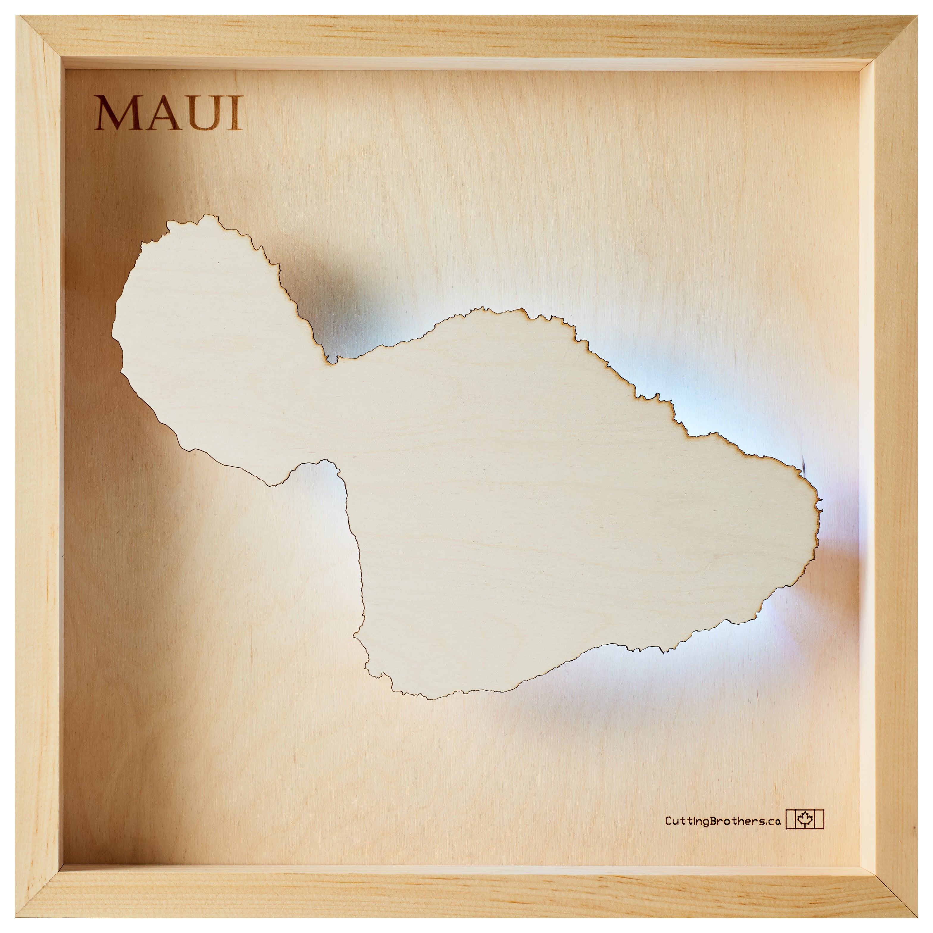 MAUI -  3D Holz INSEL LICHT KARTE (LED) - lieferbar ab Oktober 2025