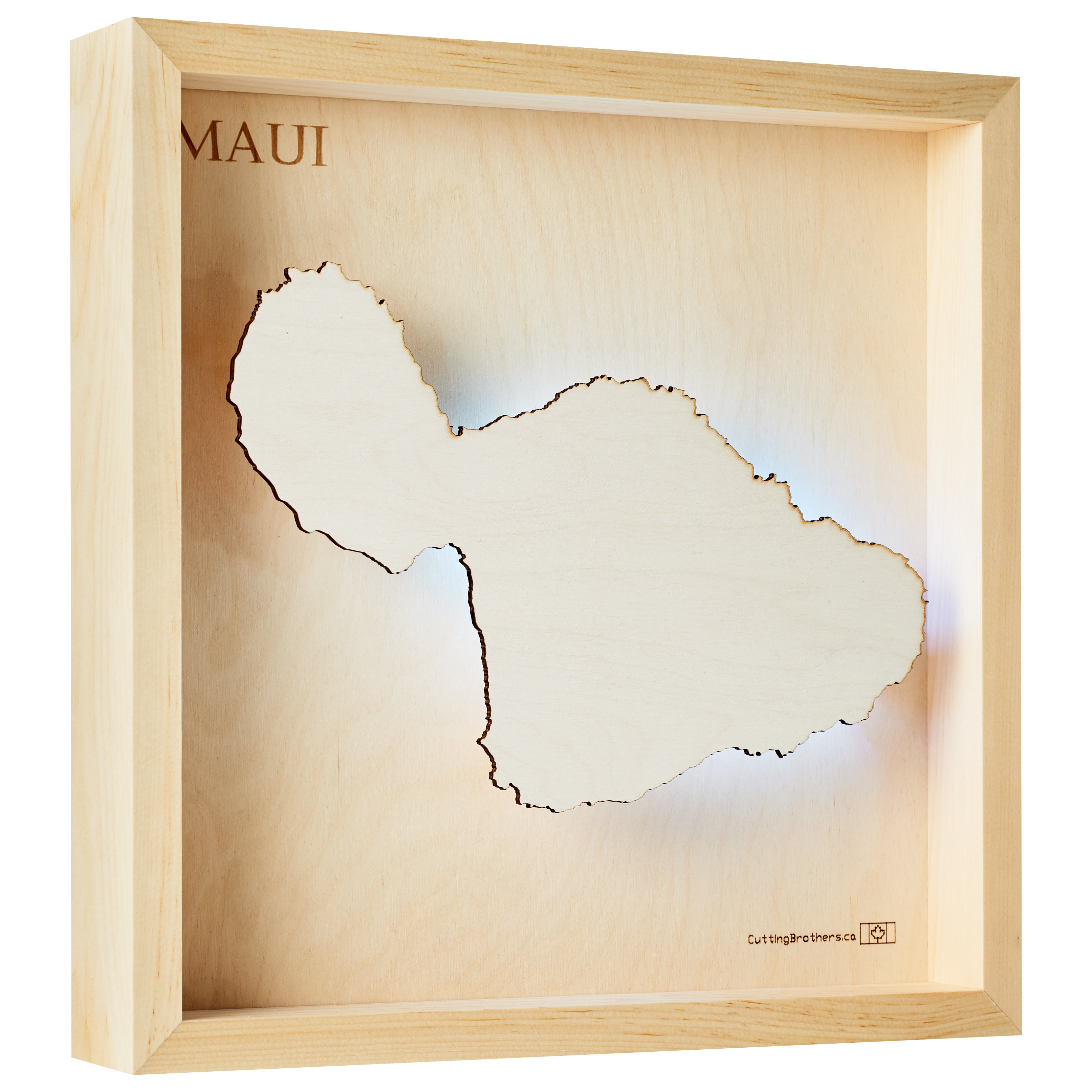 MAUI -  3D Holz INSEL LICHT KARTE (LED) - lieferbar ab Oktober 2025