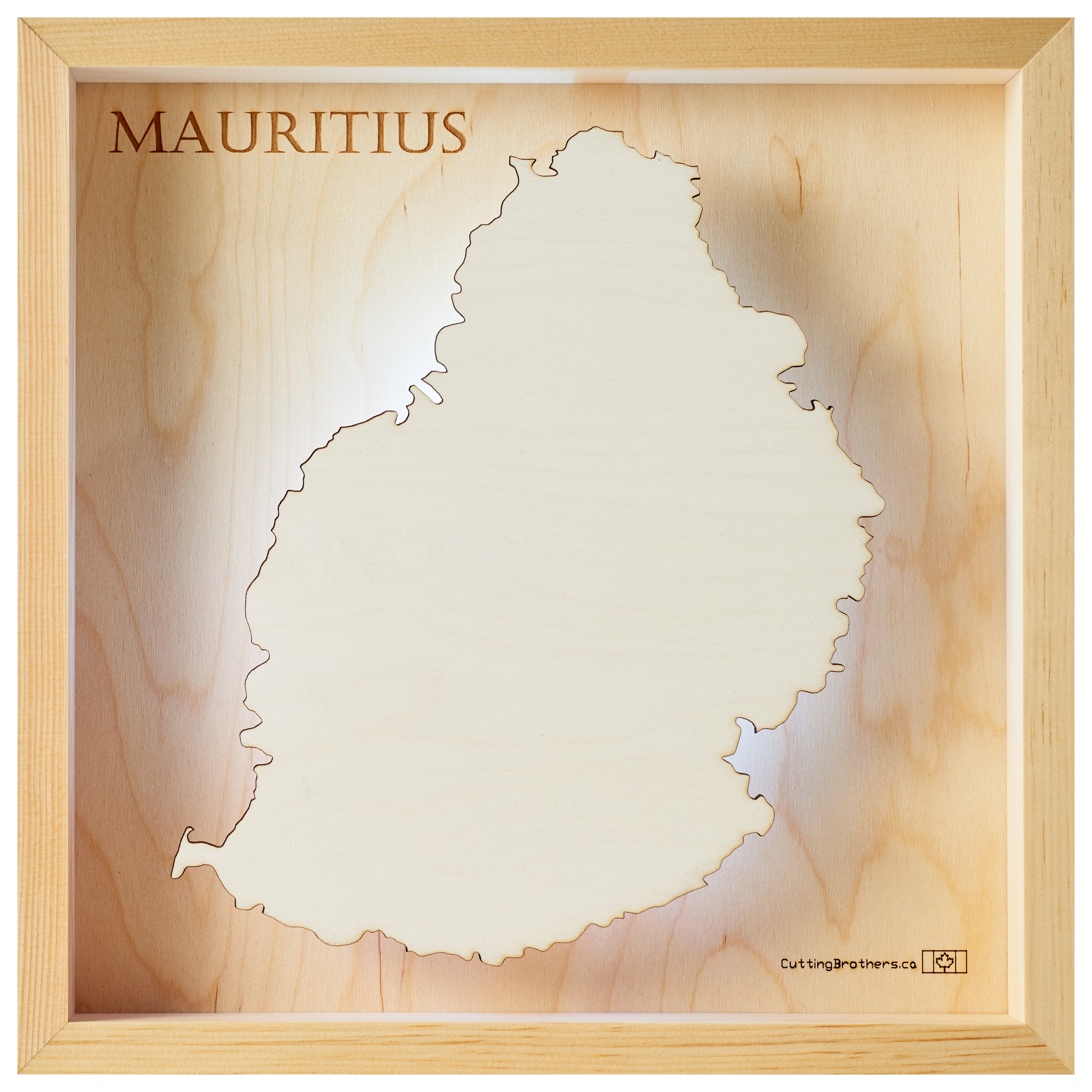 MAURITIUS -  3D Holz INSEL LICHT KARTE (LED) - lieferbar ab Oktober 2025