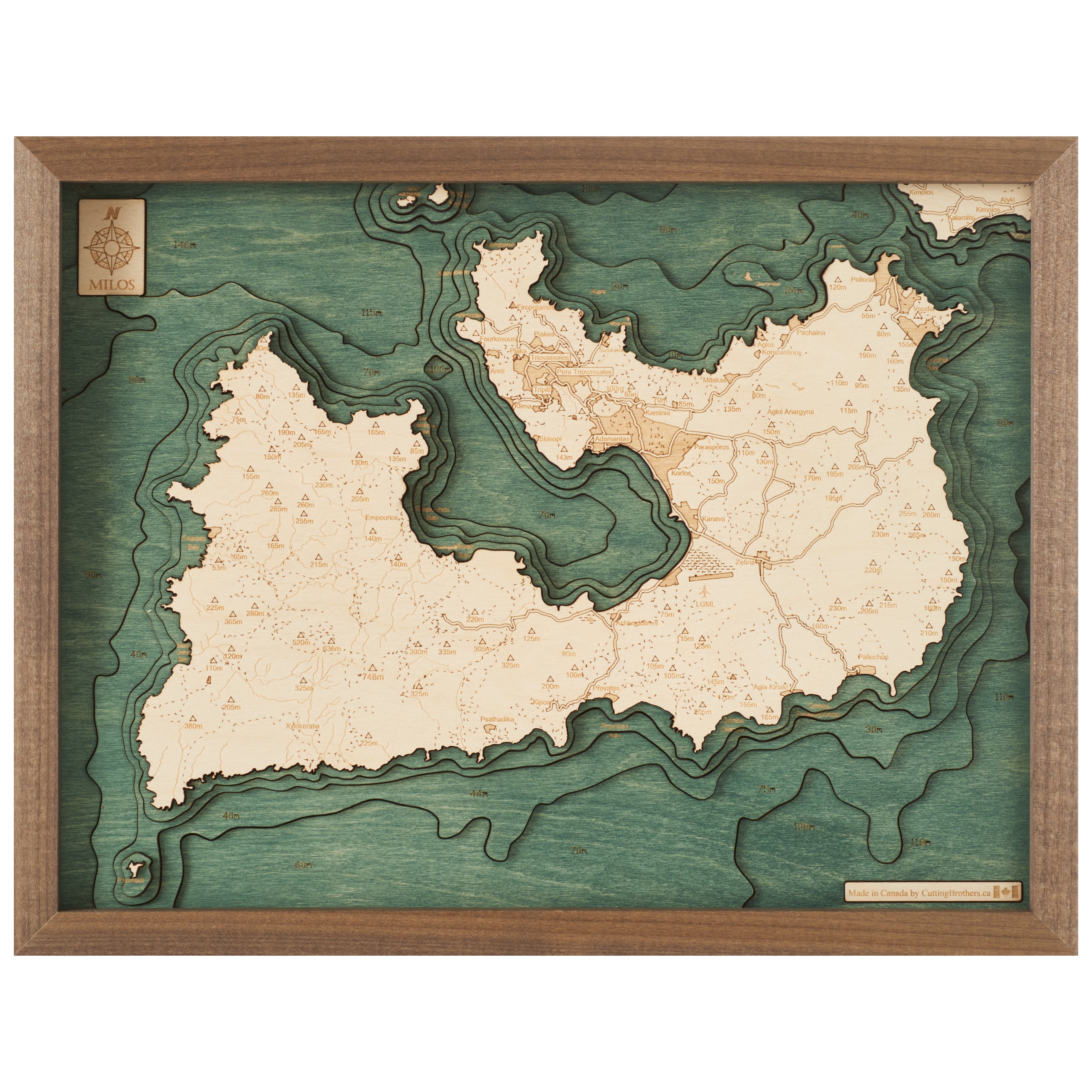 MILOS -  3D Holz Wandkarte - Version S