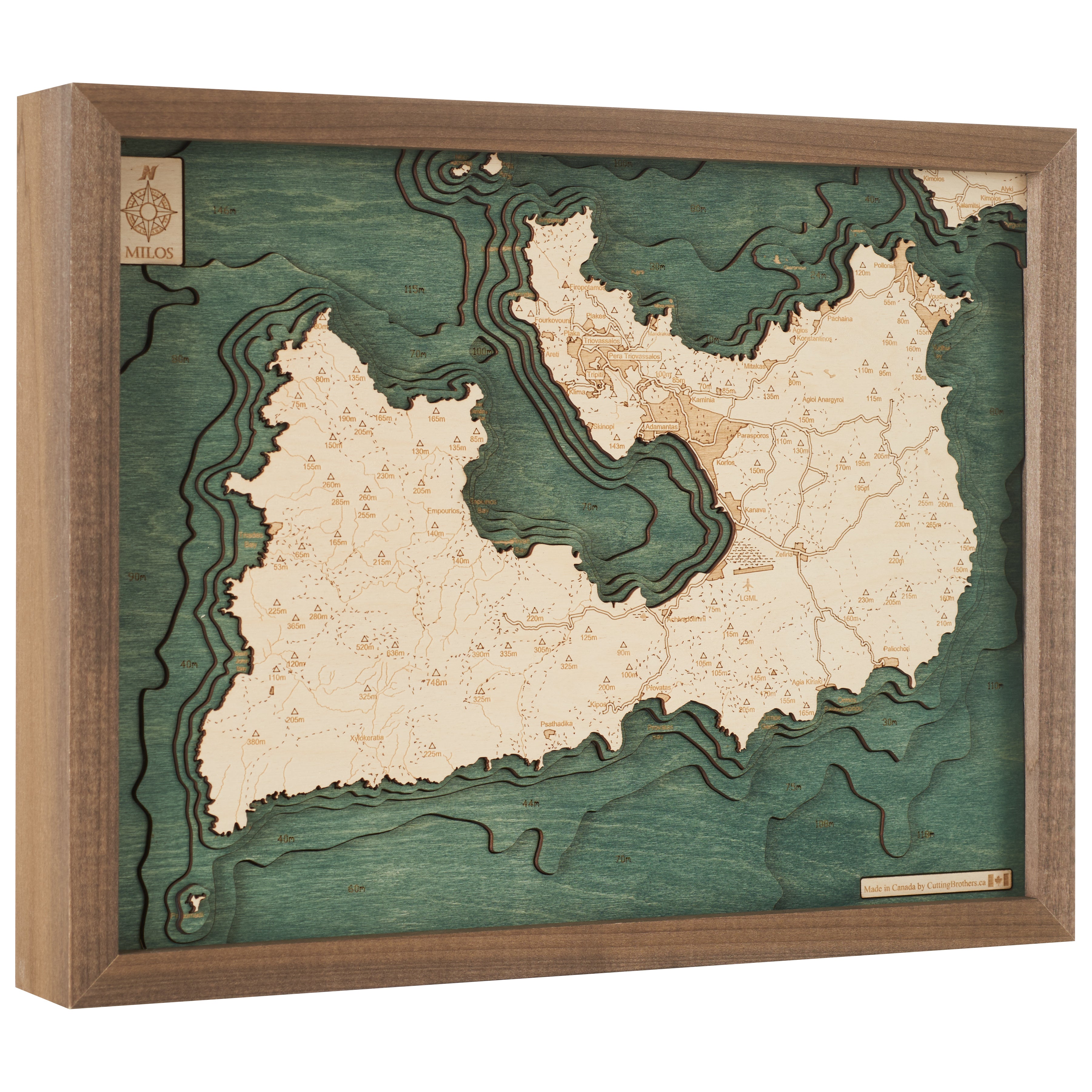 MILOS -  3D Holz Wandkarte - Version S