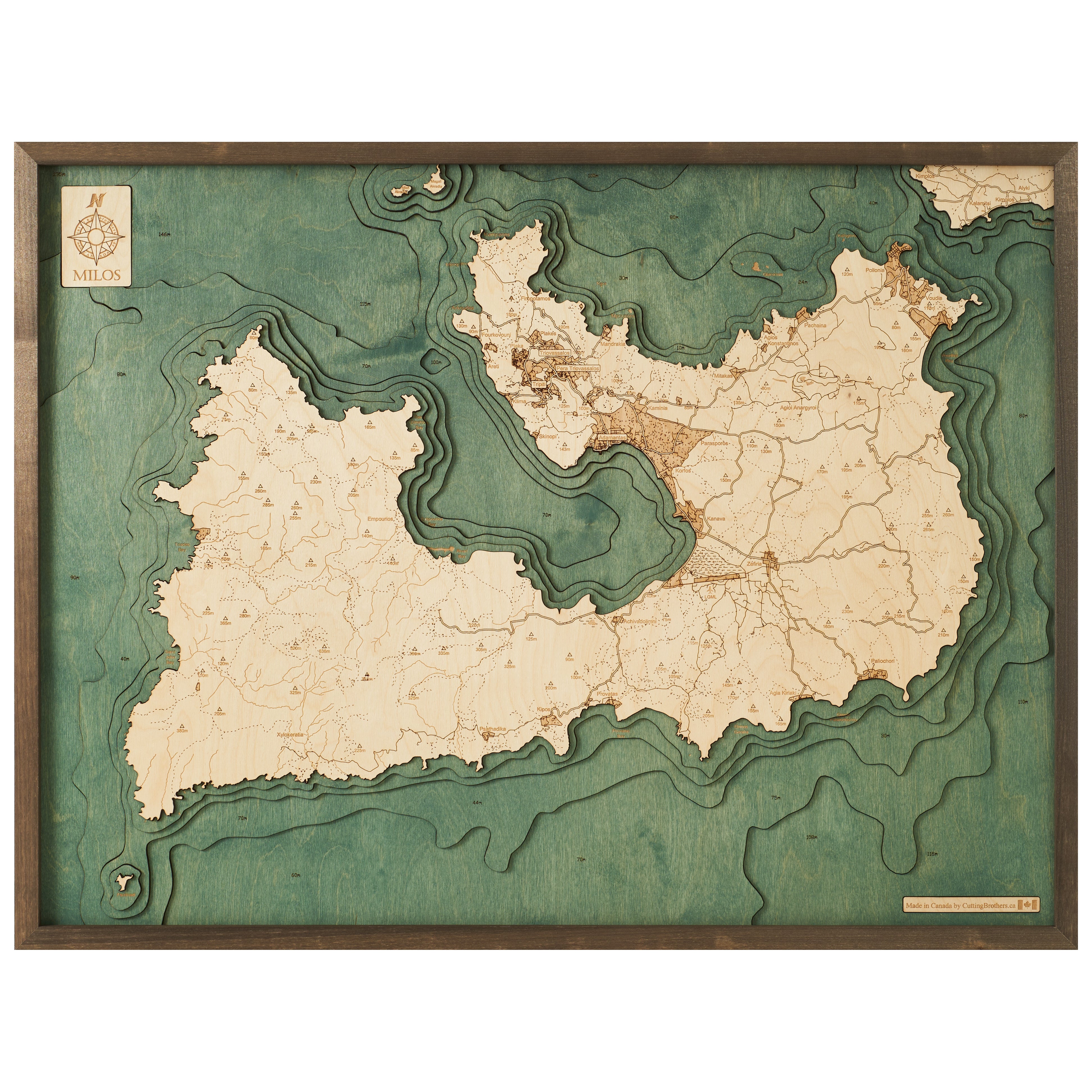 MILOS -  3D Holz Wandkarte - Version L