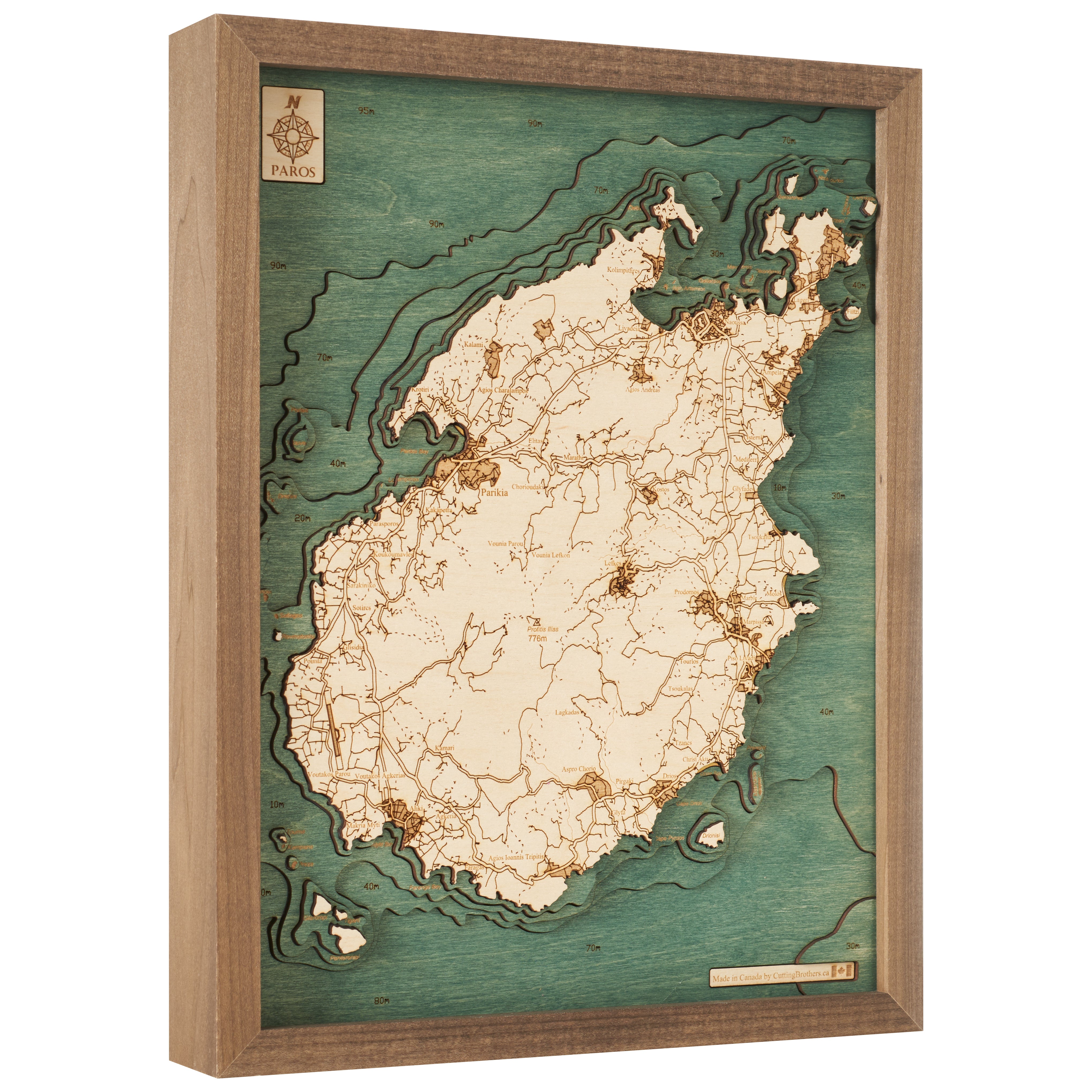 PAROS -  3D Holz Wandkarte - Version S