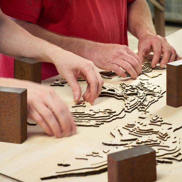 SPIEKEROOG 3D Holz Wandkarte - Version M