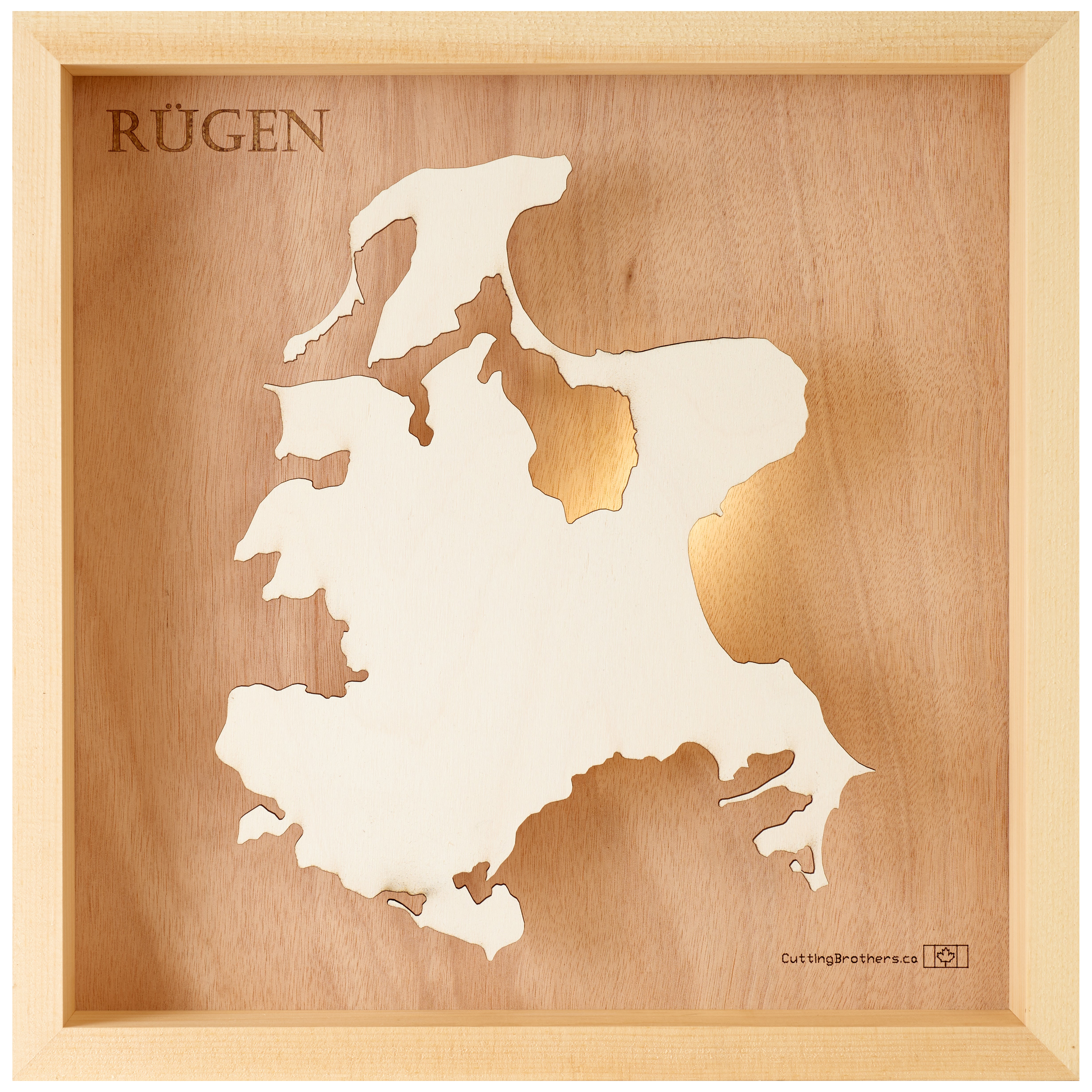 AMRUM 3D wooden wall map - version S