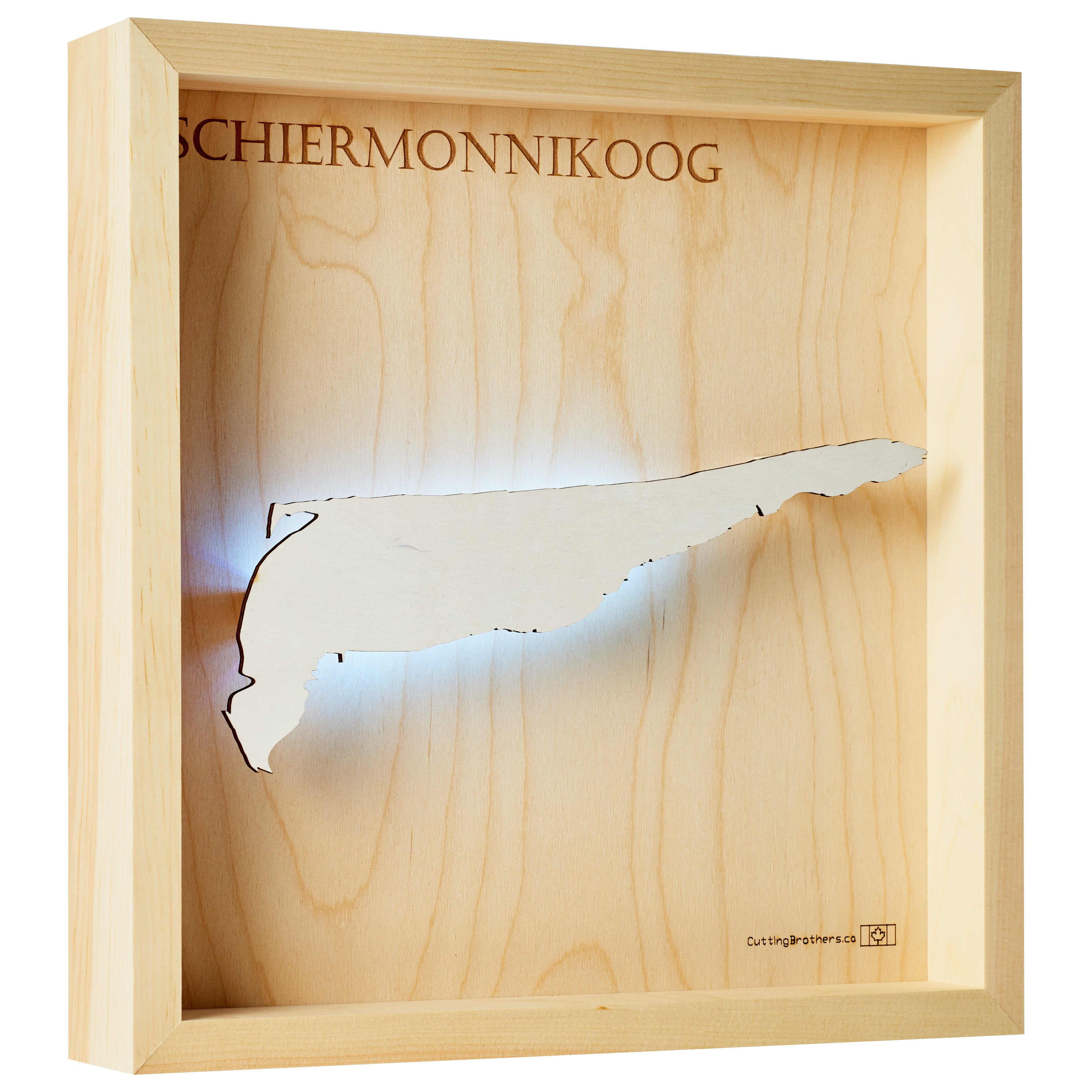SCHIERMONNIKOOG 3D Holz INSEL LICHT KARTE (LED)