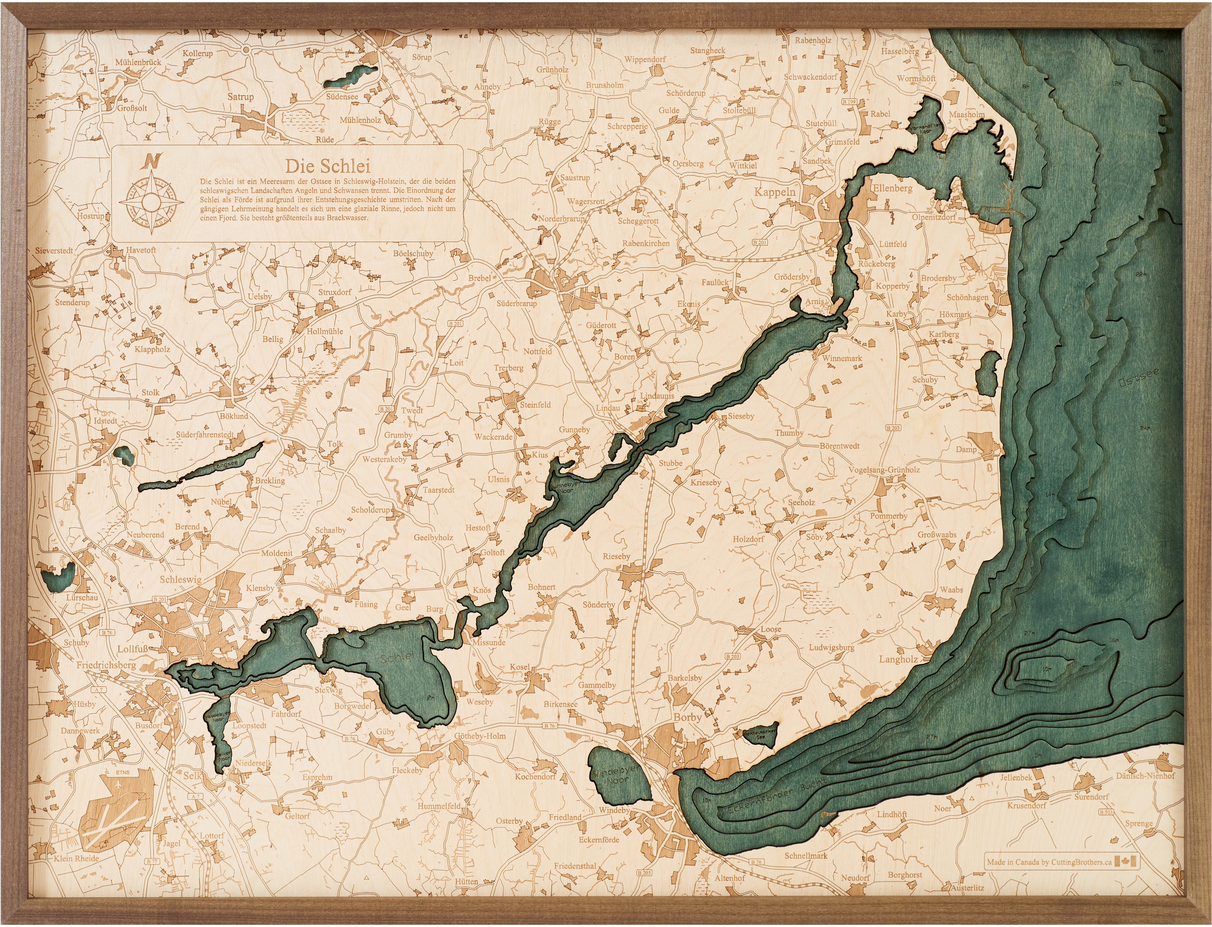 SCHLEI 3D wooden wall map - version L 