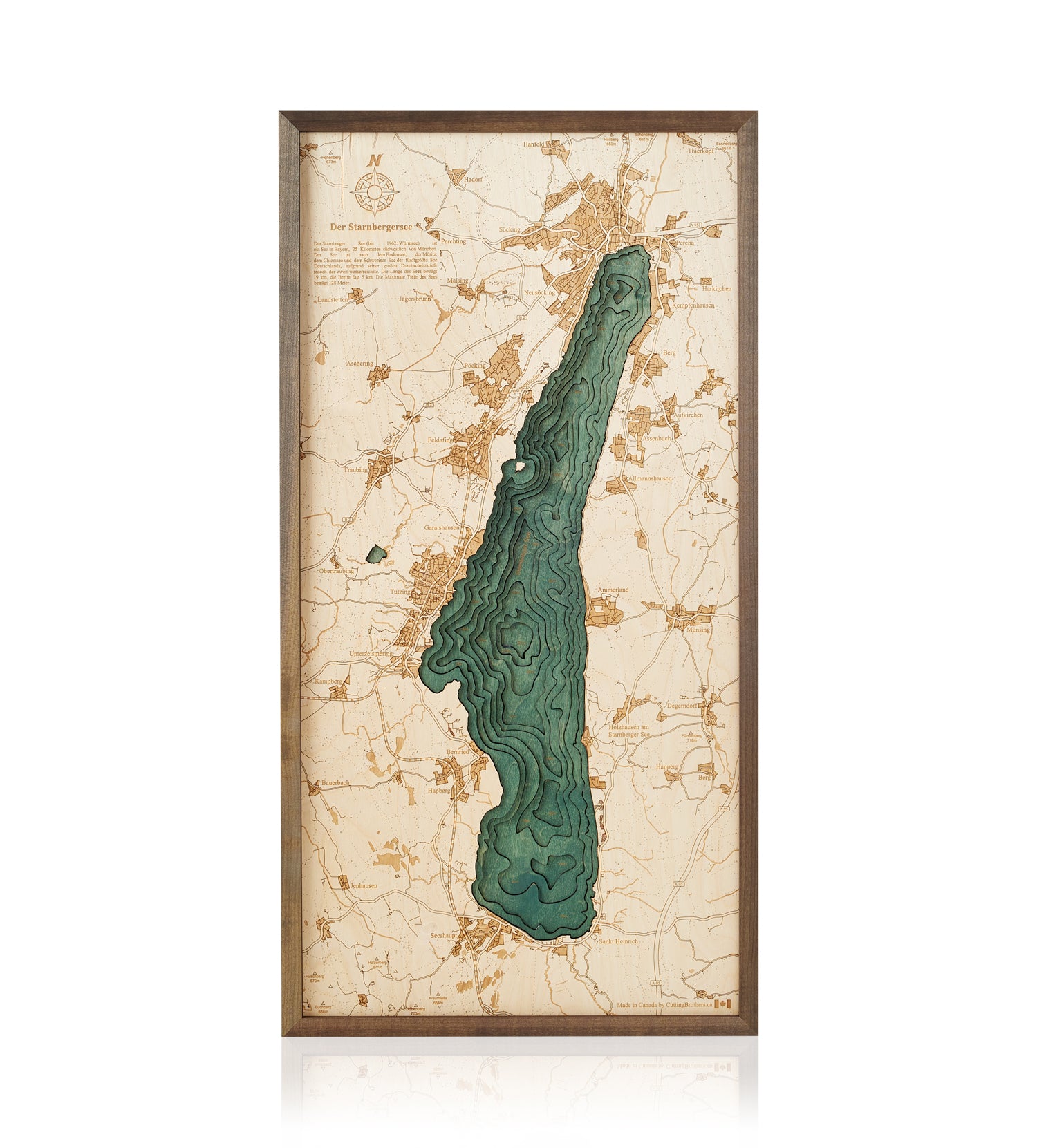 STEINHUDER SEA 3D wooden wall map - version L 