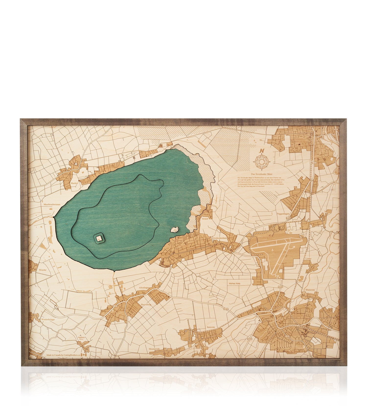 STEINHUDER SEA 3D wooden wall map - version L 