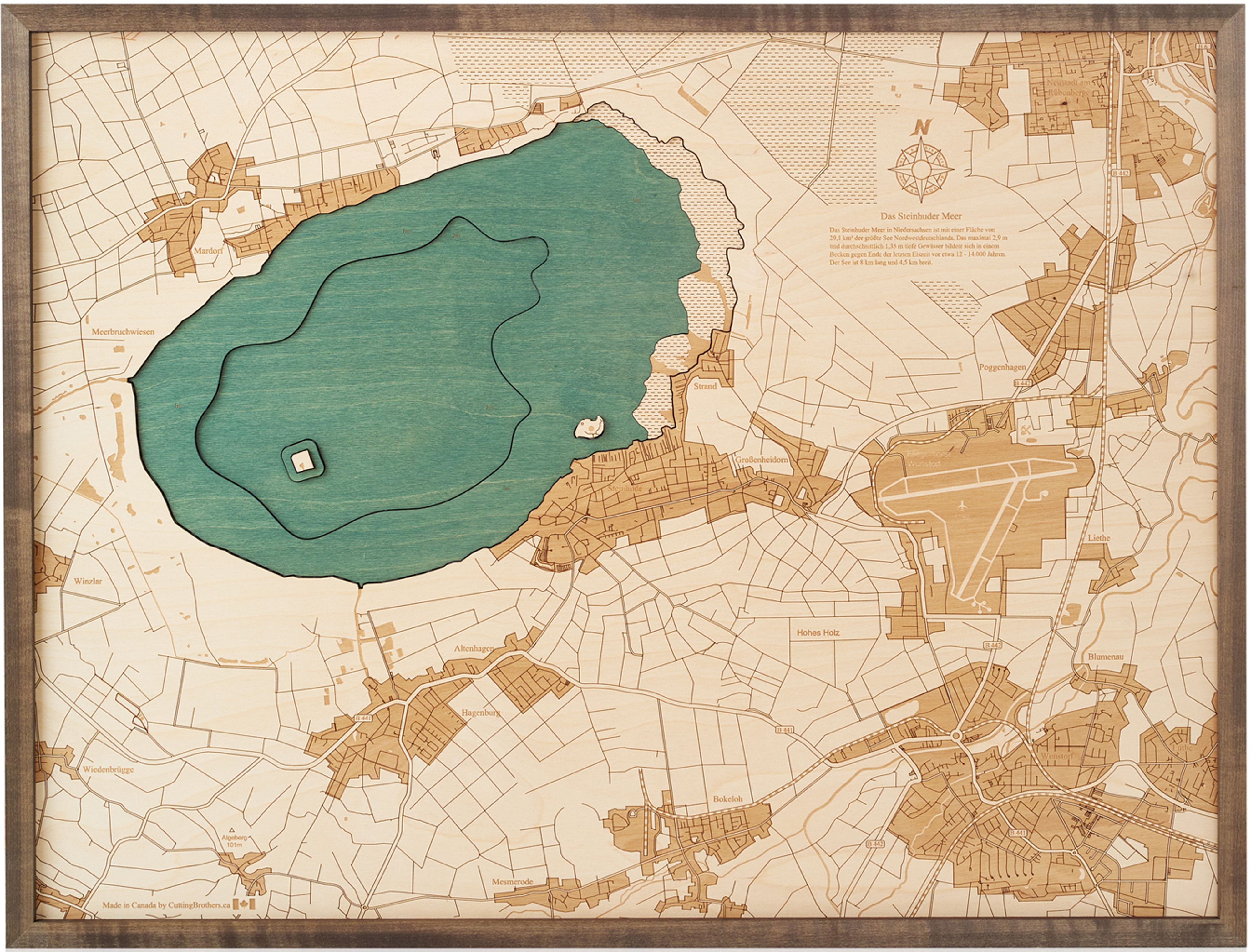 STEINHUDER SEA 3D wooden wall map - version L 