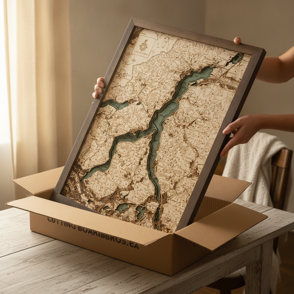 COMER SEE 3D Holz Wandkarte - Version S