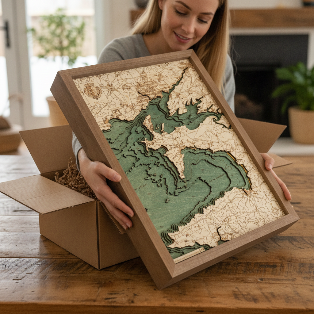 BREST - 3D Holz Wandkarte - Version S