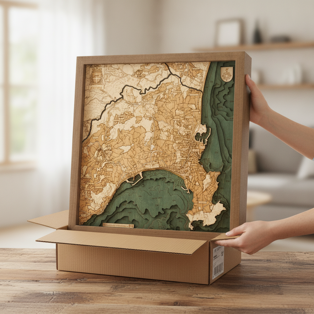 ANTIBES - 3D Holz Wandkarte - Version S