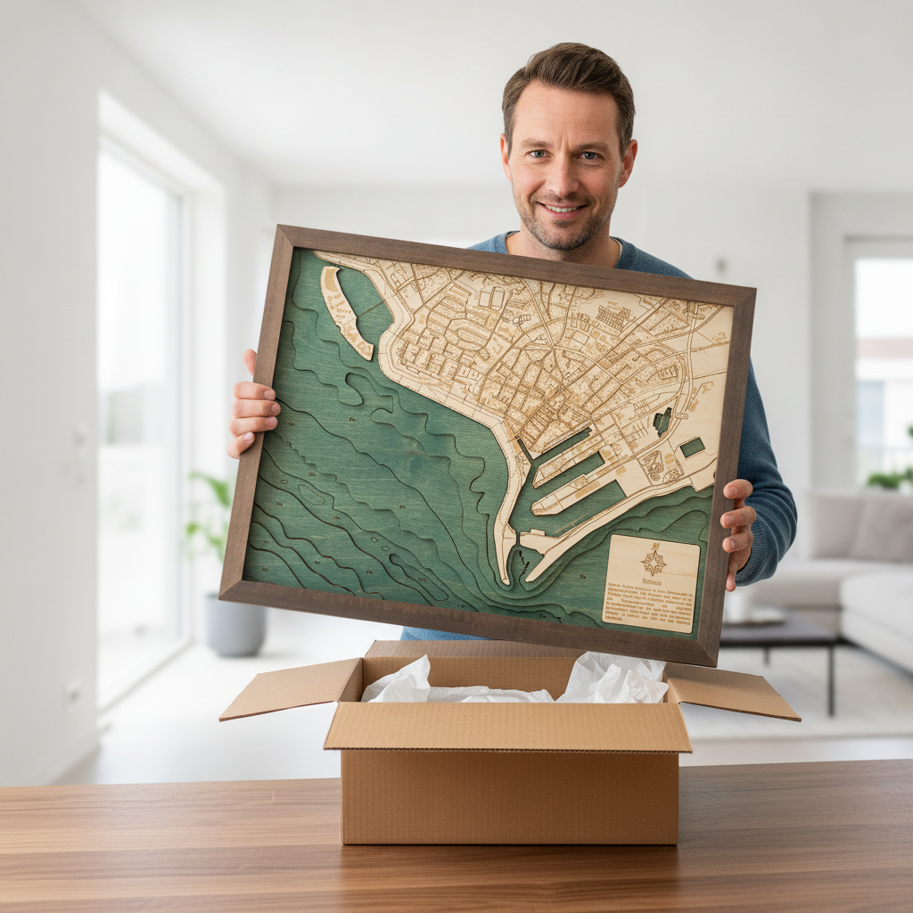 BÜSUM 3D Holz Wandkarte - Version S