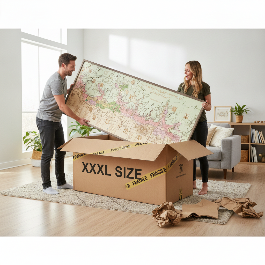 COTE DE BEAUNE-ATLAS DES GRANDS VINOBLES DE BOURGOGNE 3D Holz Wandkarte - Version XXL